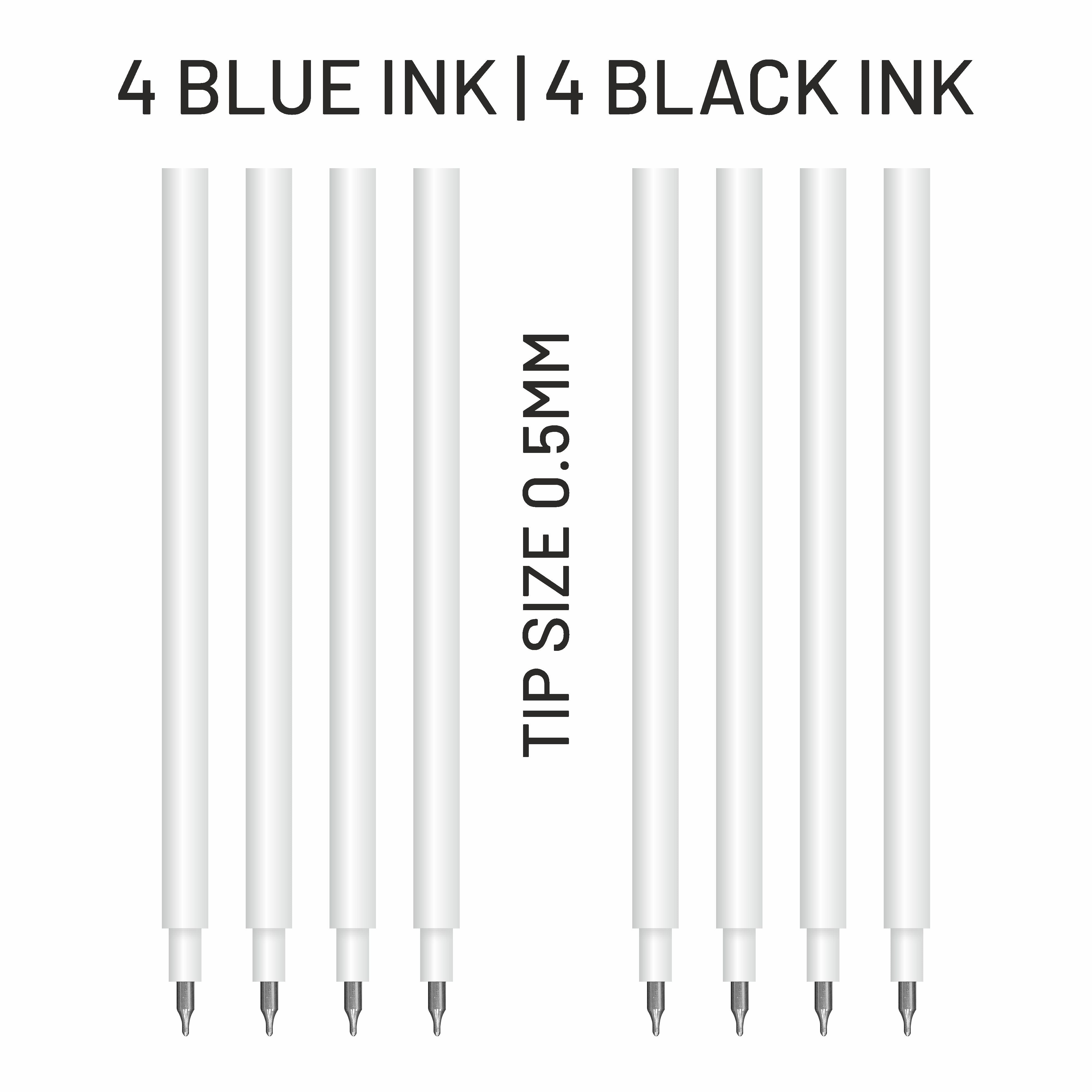 Anupam Roller Gel Refill  | Waterproof Smooth Quick-Dry Dark Ink | Replacement Refill for Sylent & Snapy Pen | Perfect for Journaling, Note-Taking | (Pack )