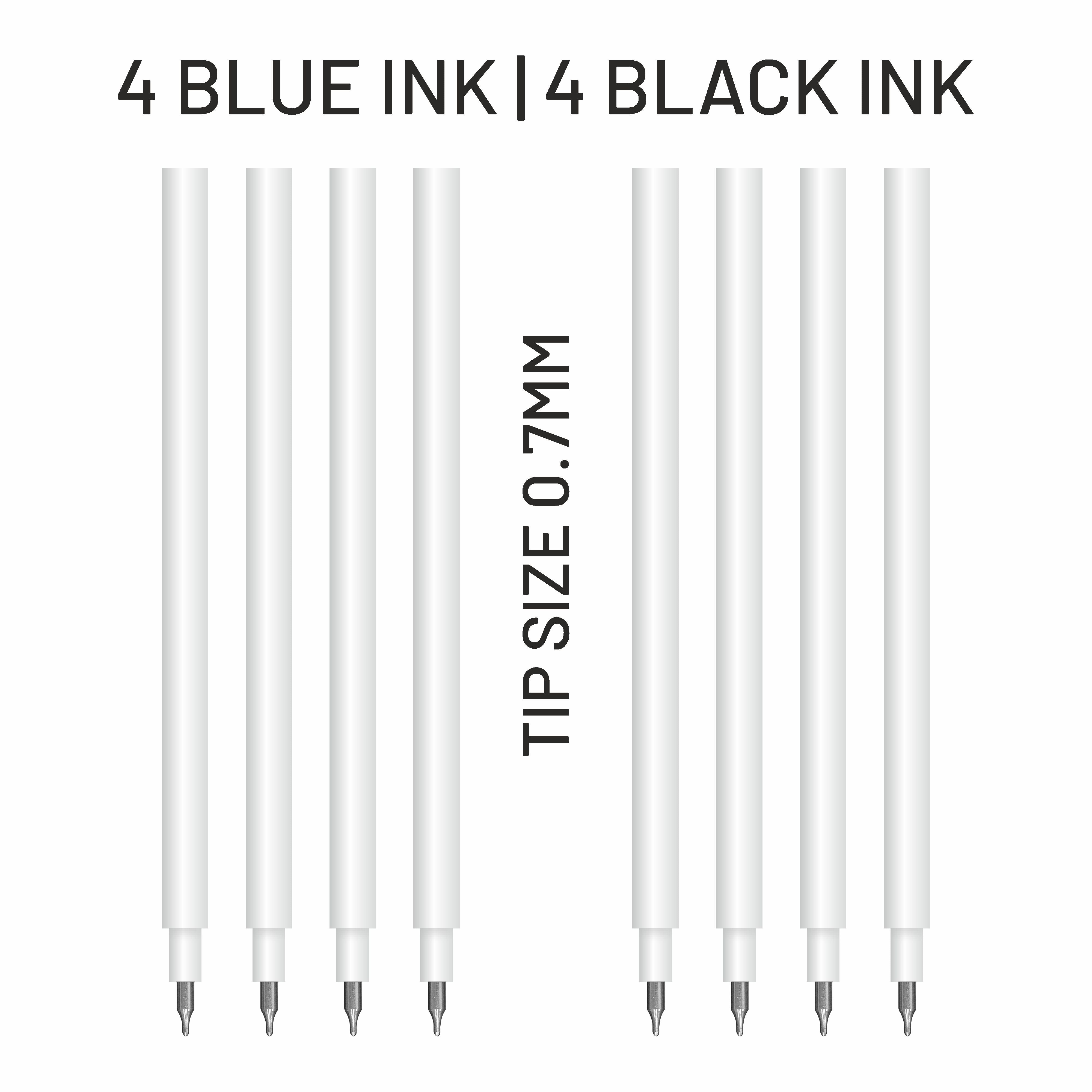 Anupam Roller Gel Refill  | Waterproof Smooth Quick-Dry Dark Ink | Replacement Refill for Sylent & Snapy Pen | Perfect for Journaling, Note-Taking | (Pack )
