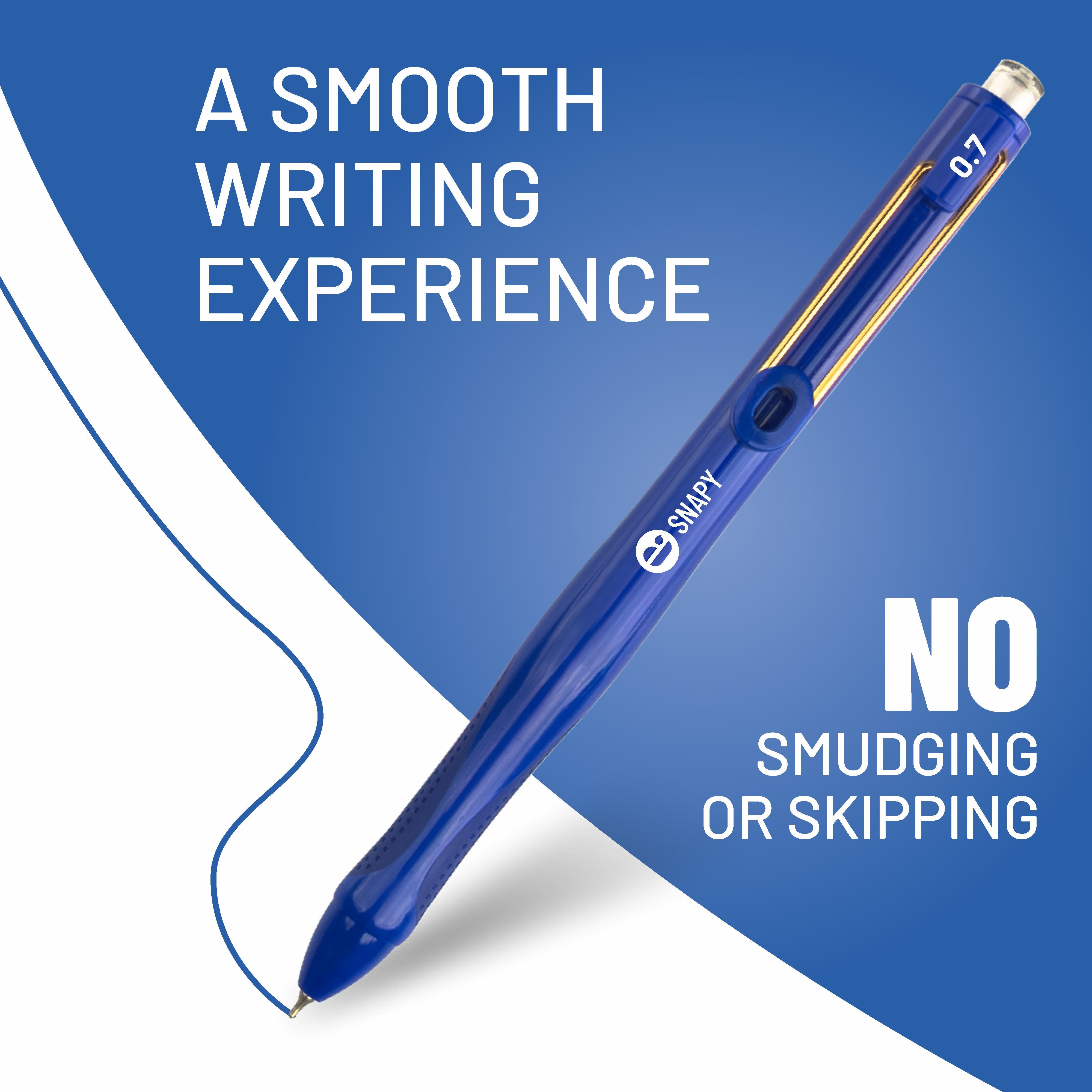 Anupam Snapy Gel Pens, Waterproof Quick Dry Ink, 0.7mm Fine Point Retractable Smooth Writing Pens