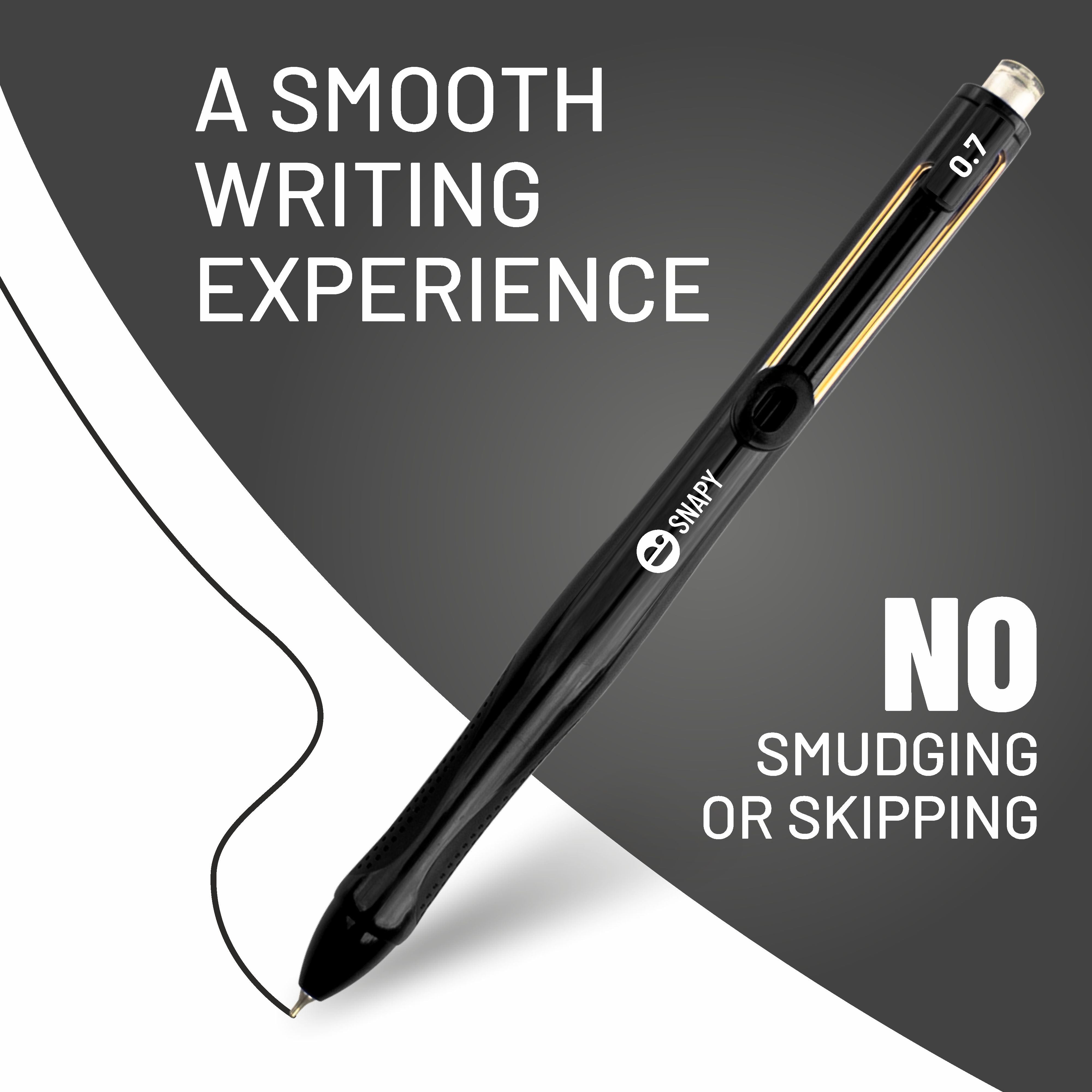 Anupam Snapy Gel Pens, Waterproof Quick Dry Ink, 0.7mm Fine Point Retractable Smooth Writing Pens