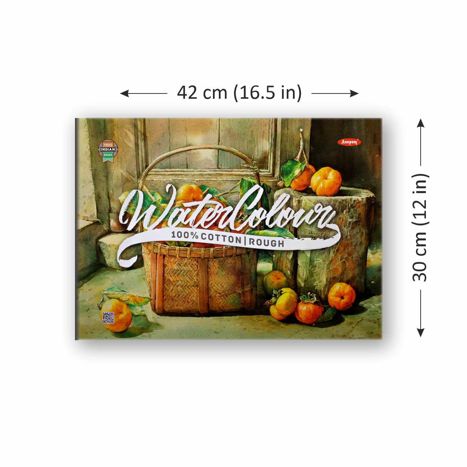 Anupam 100% Cotton Water Colour Paper Pad-Acid Free-Rough Pressed - 250 GSM - 15 Sheets