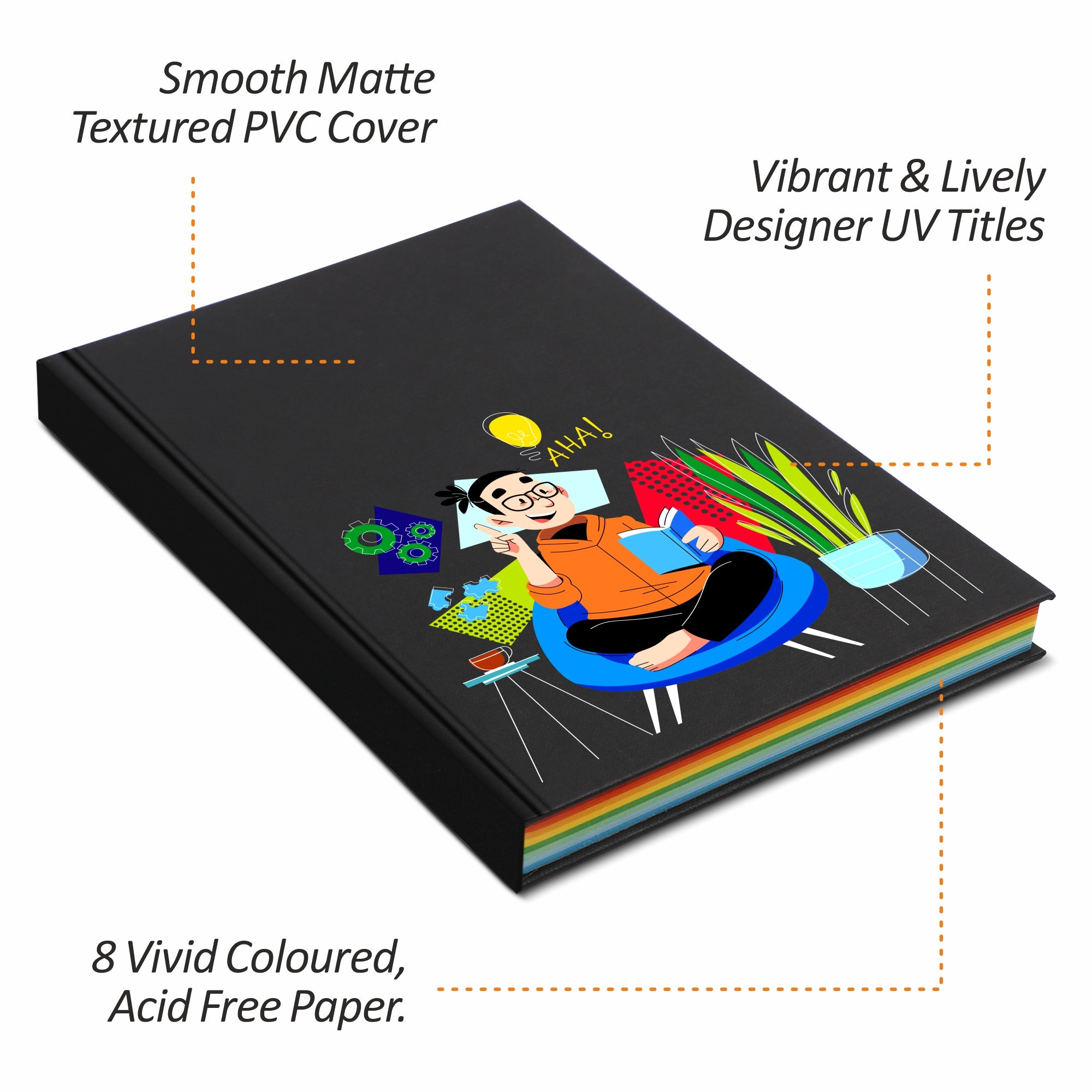 Anupam Vivid Multi Colour Paper-Writing Journal -A5-70 GSM-(256 pages)