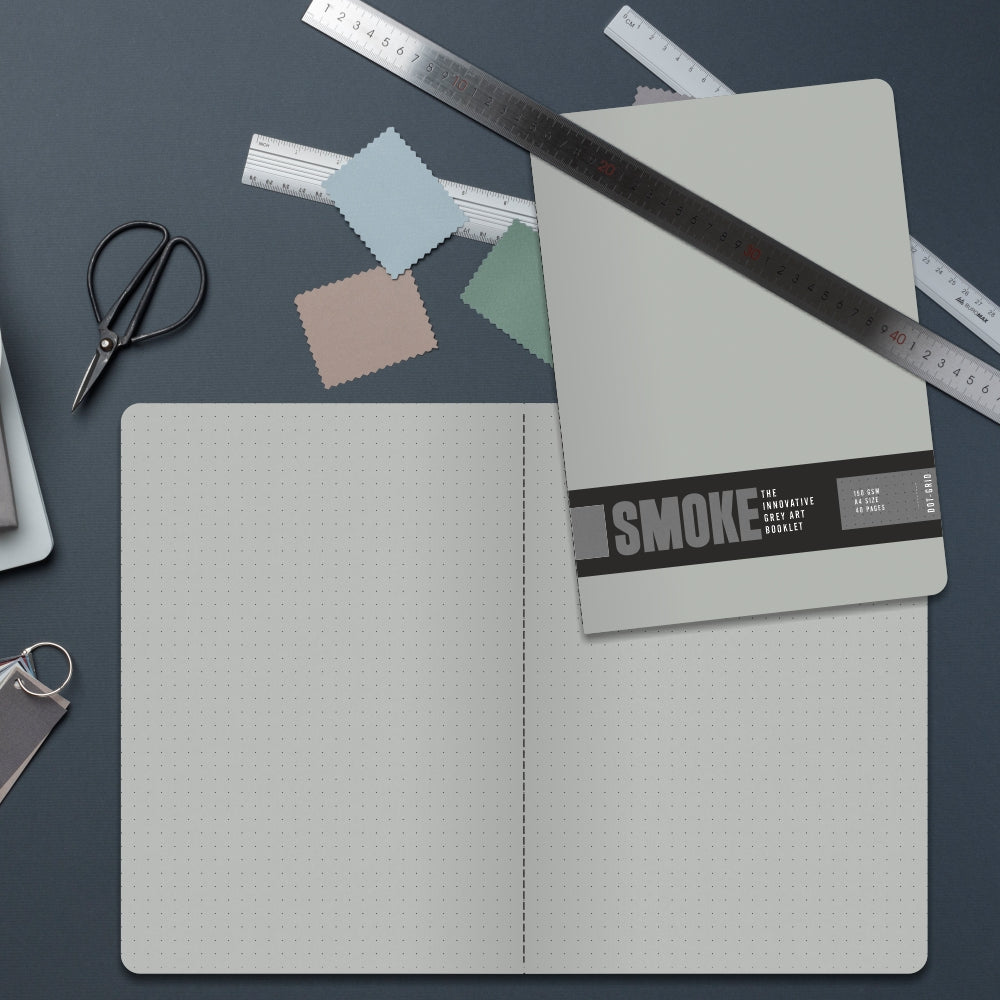 Anupam Smoke Booklet Dot Grid-Grey Toned Paper-Sketchbook-Soft Cover Book-150 GSM