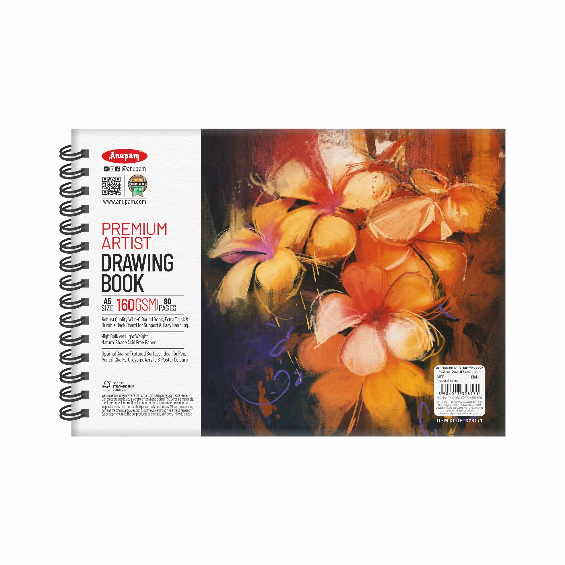 Anupam Artist Drawing Book-Acid Free Paper-(140gsm-160gsm)
