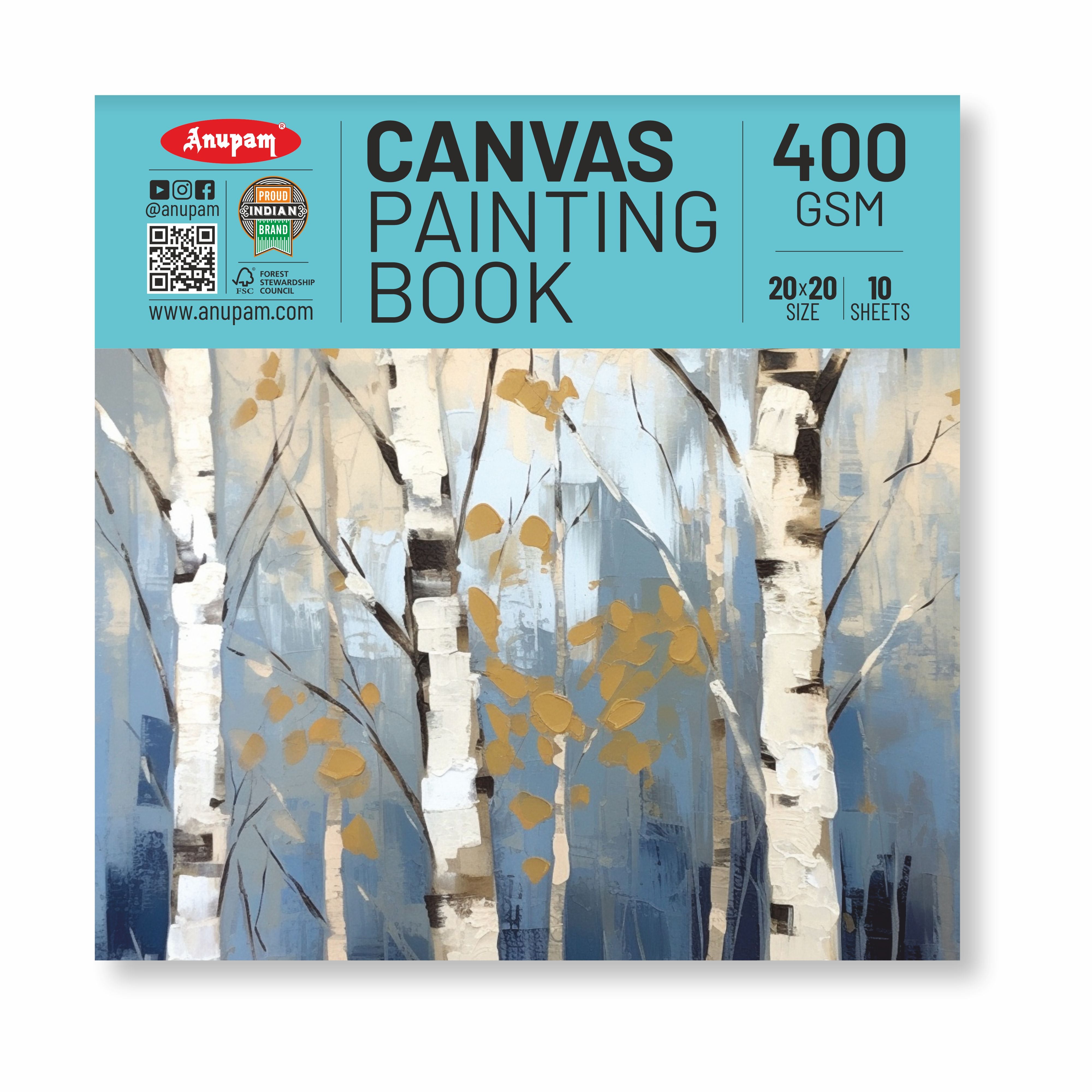 Anupam Canvas Pad Acrylic Gesso Primed Acid Free-10 Oz -400GSM-(10 Sheets)