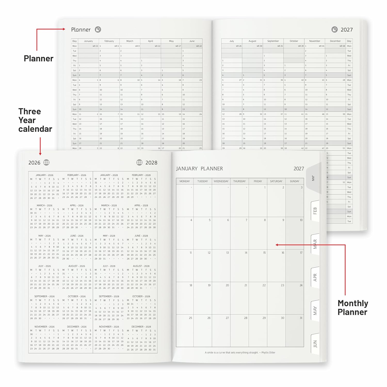 Anupam Dash 2027 Diary with Dates, 2027 Daily Planner Full Page Per Day with Monthly Calendar, New Year Diary 2027 80 GSM, 365 Days Aesthetic Book & Daily Diary for Office -
