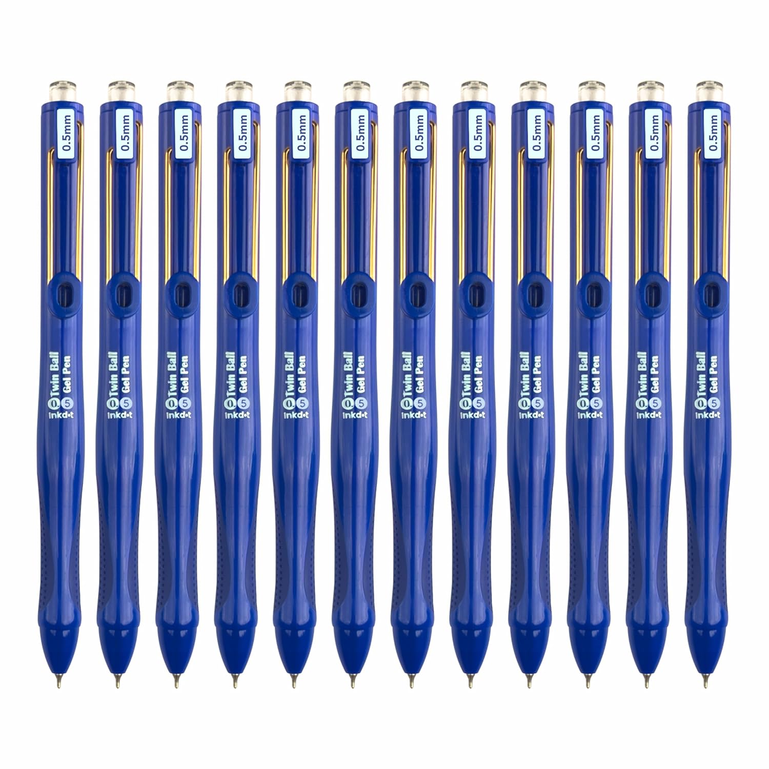 Anupam Snapy Blue Gel Pens, Waterproof Quick Dry BlueInk, 0.5mm Fine Point Retractable Smooth Writing Pens for Journaling, Writing Gel Pen