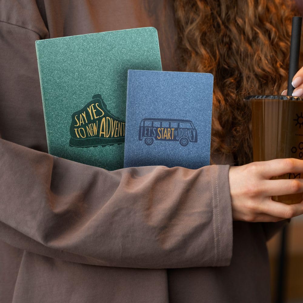 Anupam Natal A5 Ruled Journal Notebook 192 Pages 80Gsm Lined Notebook 100% Recycled Paper Cover with Gold Foiling Designer Titles Journal for Notes Taking & Writing in School and Office