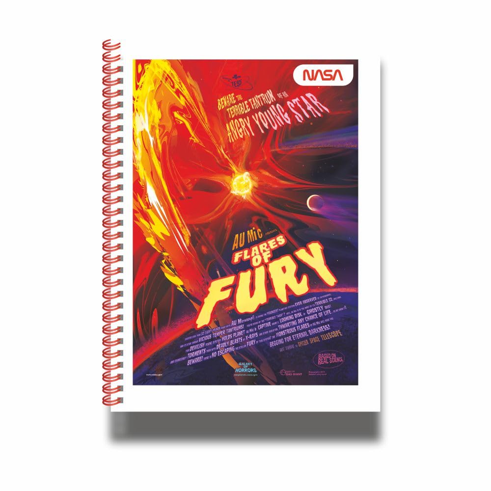 Anupam NASA 1 Subject Notebook A4, 70 GSM, 70 Sheets (140 Pages) College Ruled/Plain Spiral Subject Notebook for Work, School Supplies, Home & Office, Writing Journal