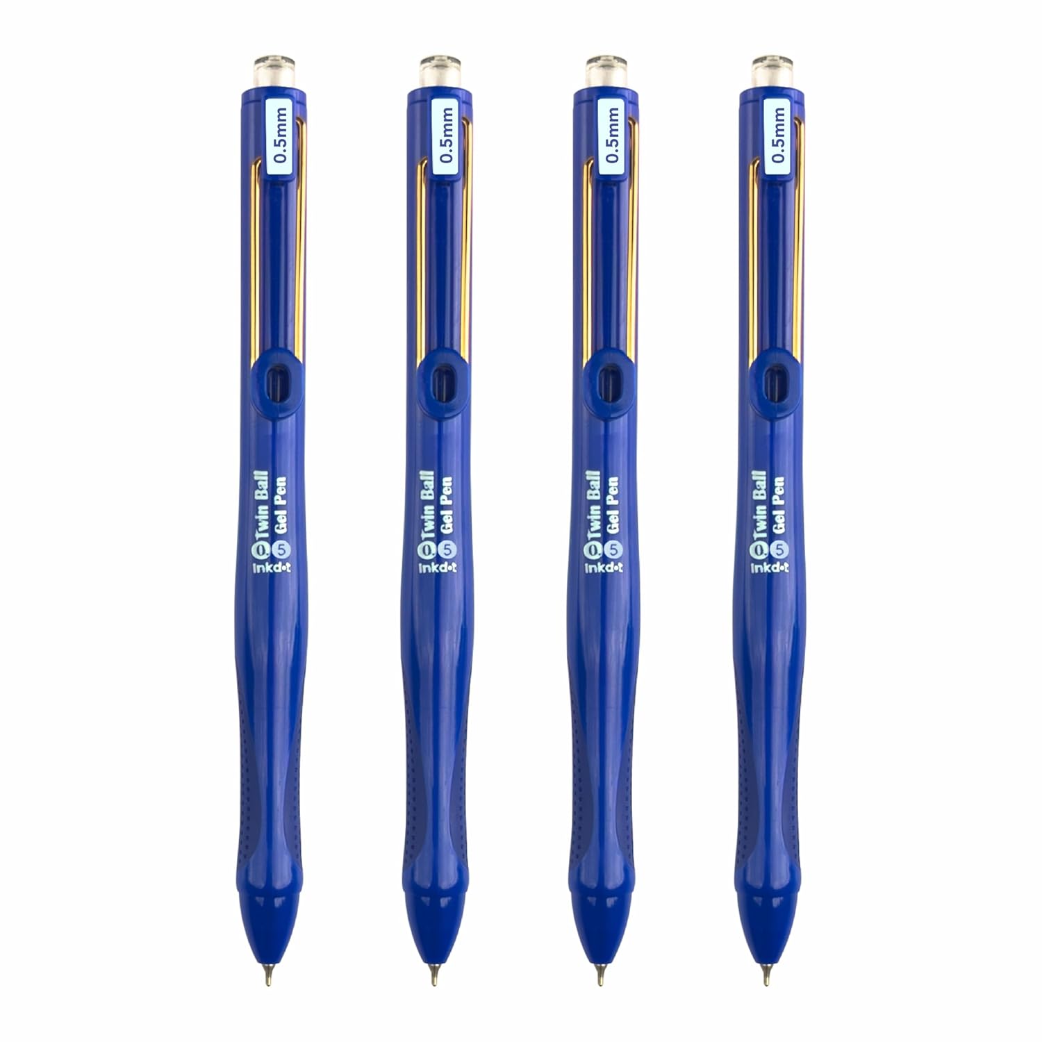 Anupam Snapy Blue Gel Pens, Waterproof Quick Dry BlueInk, 0.5mm Fine Point Retractable Smooth Writing Pens for Journaling, Writing Gel Pen