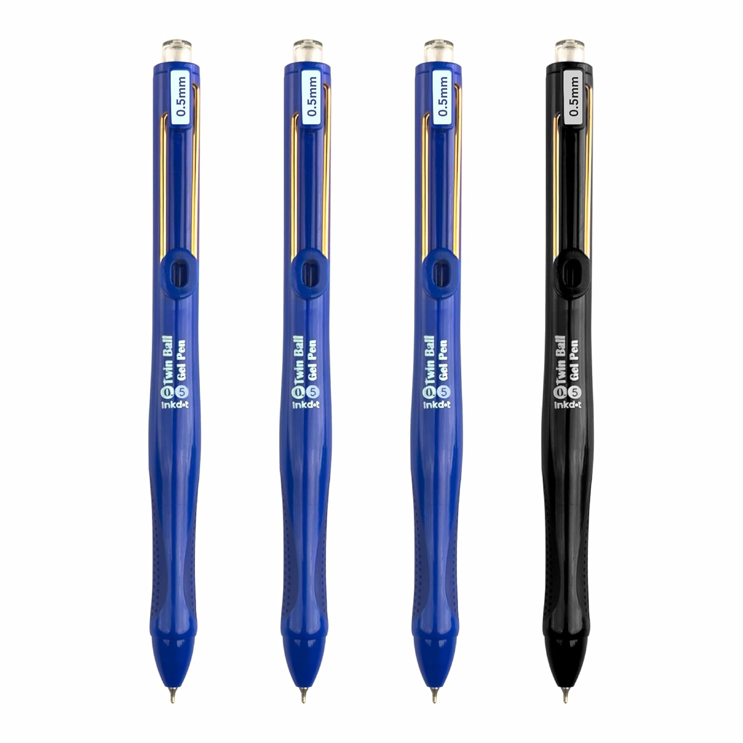 Anupam Snapy Blue Gel Pens, Waterproof Quick Dry BlueInk, 0.5mm Fine Point Retractable Smooth Writing Pens for Journaling, Writing Gel Pen