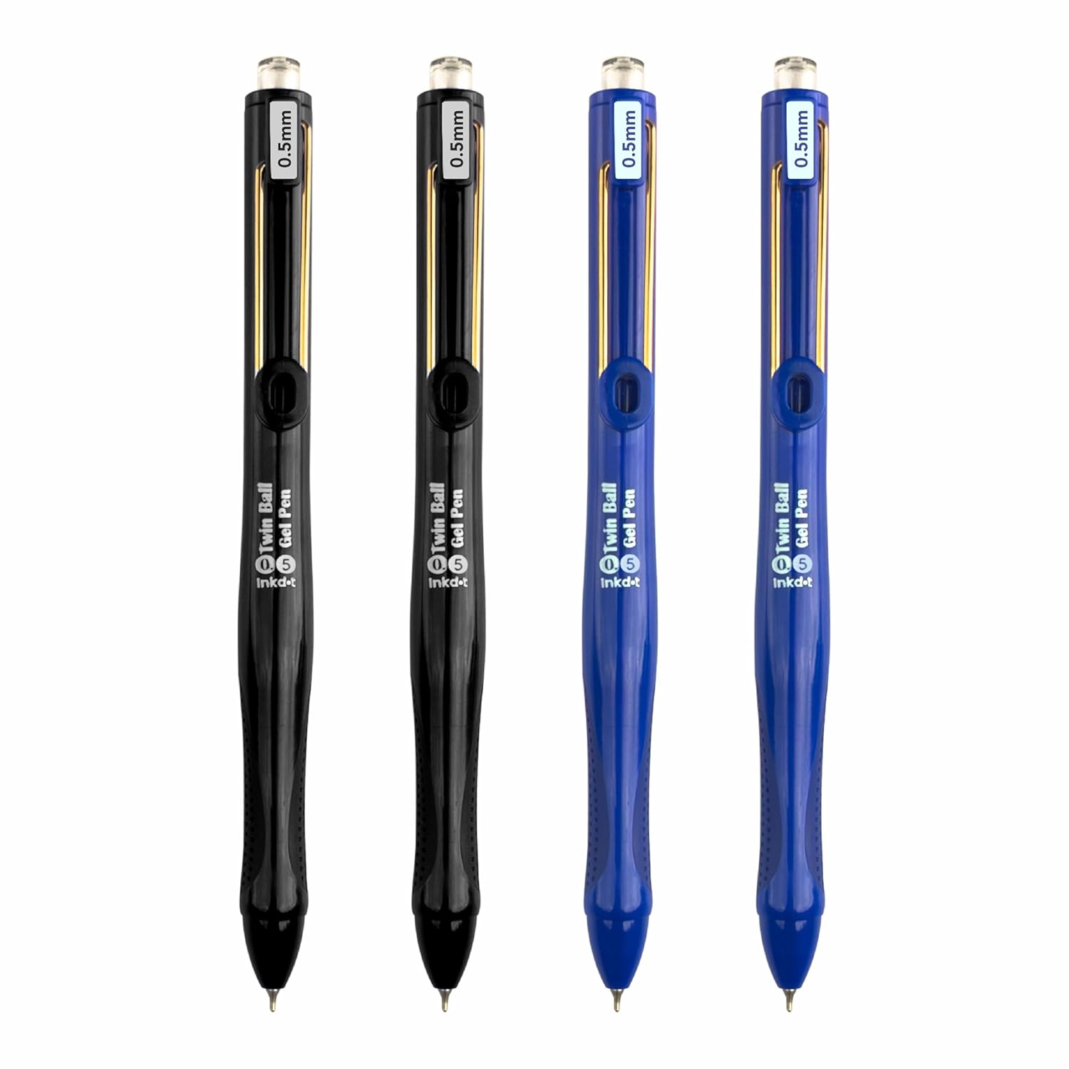Anupam Snapy Blue Gel Pens, Waterproof Quick Dry BlueInk, 0.5mm Fine Point Retractable Smooth Writing Pens for Journaling, Writing Gel Pen
