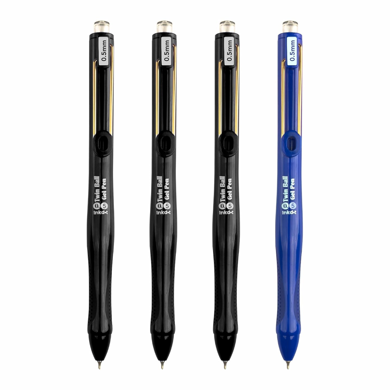 Anupam Snapy Blue Gel Pens, Waterproof Quick Dry BlueInk, 0.5mm Fine Point Retractable Smooth Writing Pens for Journaling, Writing Gel Pen