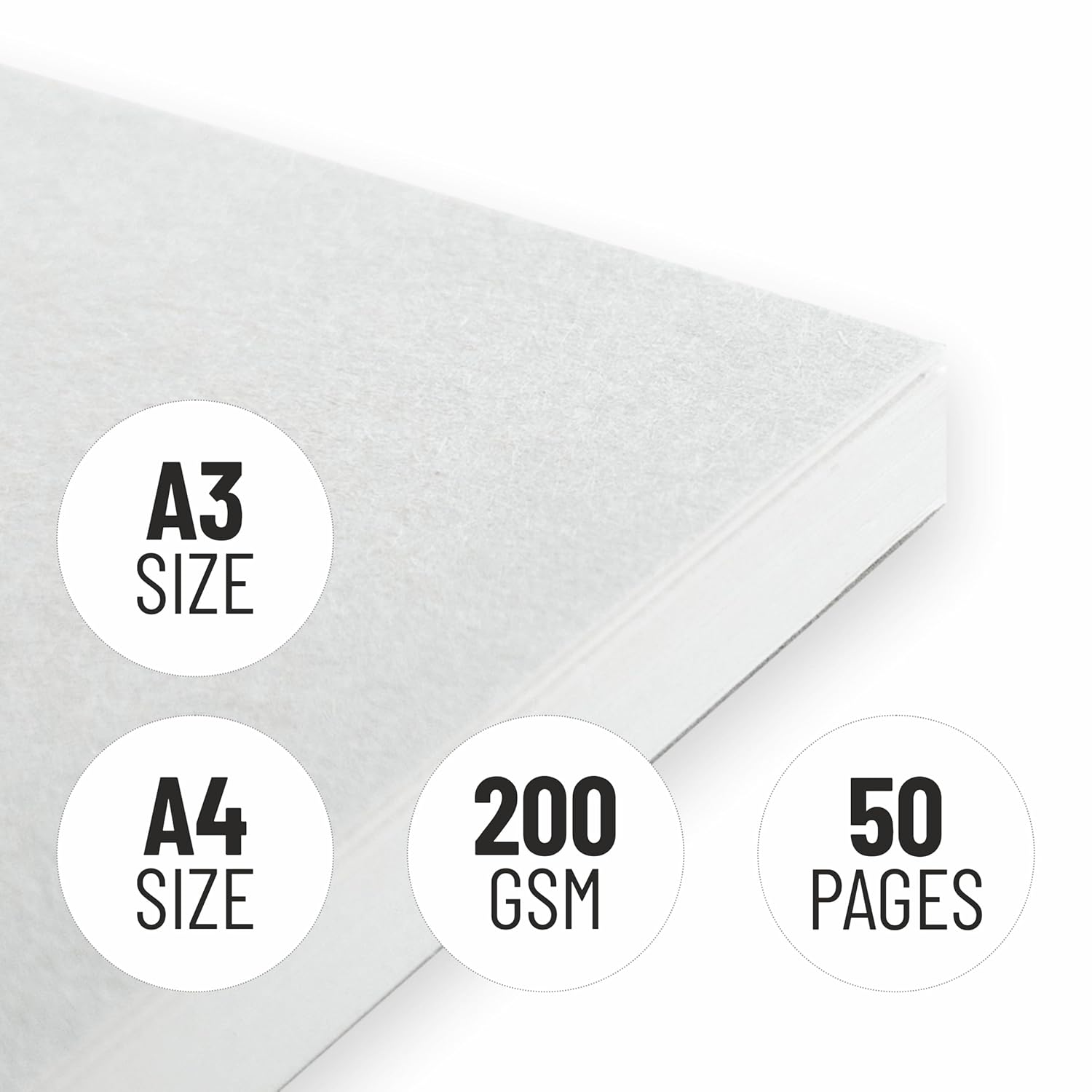 Anupam Pro Sketcher Drawing Book with Butter Paper Pages Size Spiral-Bound Sketchpad 200 GSM for Artists, Kids & Professionals (25 Sheets, 50 Pages)