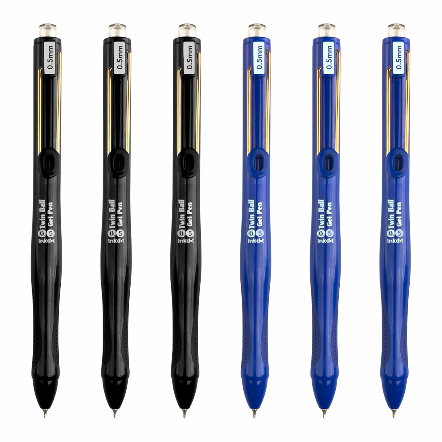 Anupam Snapy Blue Gel Pens, Waterproof Quick Dry BlueInk, 0.5mm Fine Point Retractable Smooth Writing Pens for Journaling, Writing Gel Pen