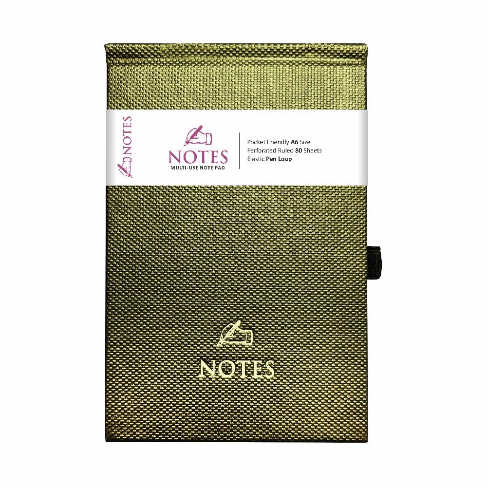 Anupam Note Pad-A6- Hardbound-Pocket Friendly Notebook with Bookmark and Elastic Pen Loop -160 Pages - 80gsm Natural Shade Paper