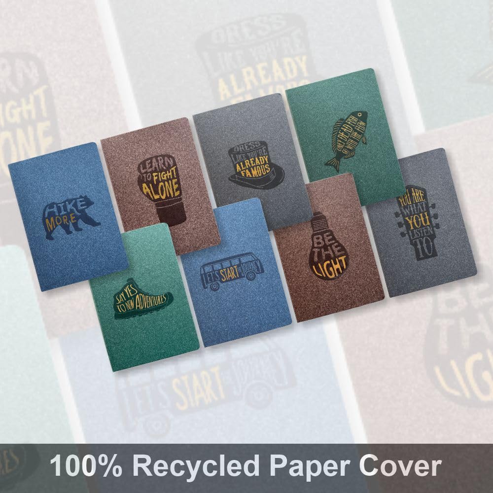 Anupam Natal A5 Ruled Journal Notebook 192 Pages 80Gsm Lined Notebook 100% Recycled Paper Cover with Gold Foiling Designer Titles Journal for Notes Taking & Writing in School and Office