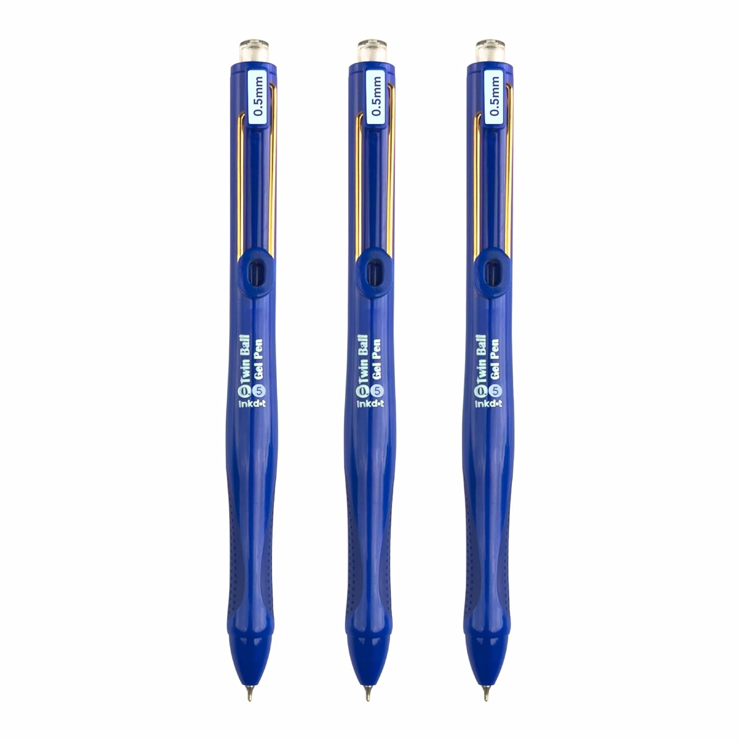 Anupam Snapy Blue Gel Pens, Waterproof Quick Dry BlueInk, 0.5mm Fine Point Retractable Smooth Writing Pens for Journaling, Writing Gel Pen
