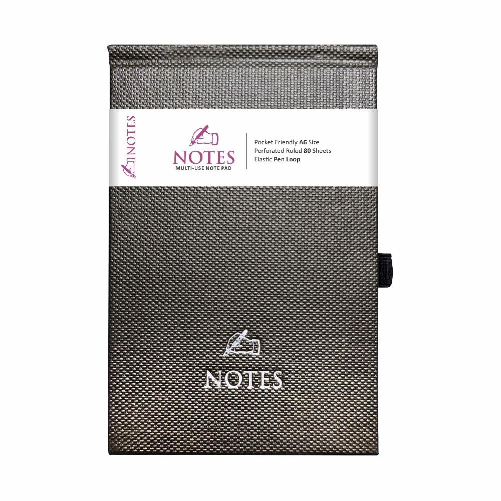 Anupam Note Pad-A6- Hardbound-Pocket Friendly Notebook with Bookmark and Elastic Pen Loop -160 Pages - 80gsm Natural Shade Paper