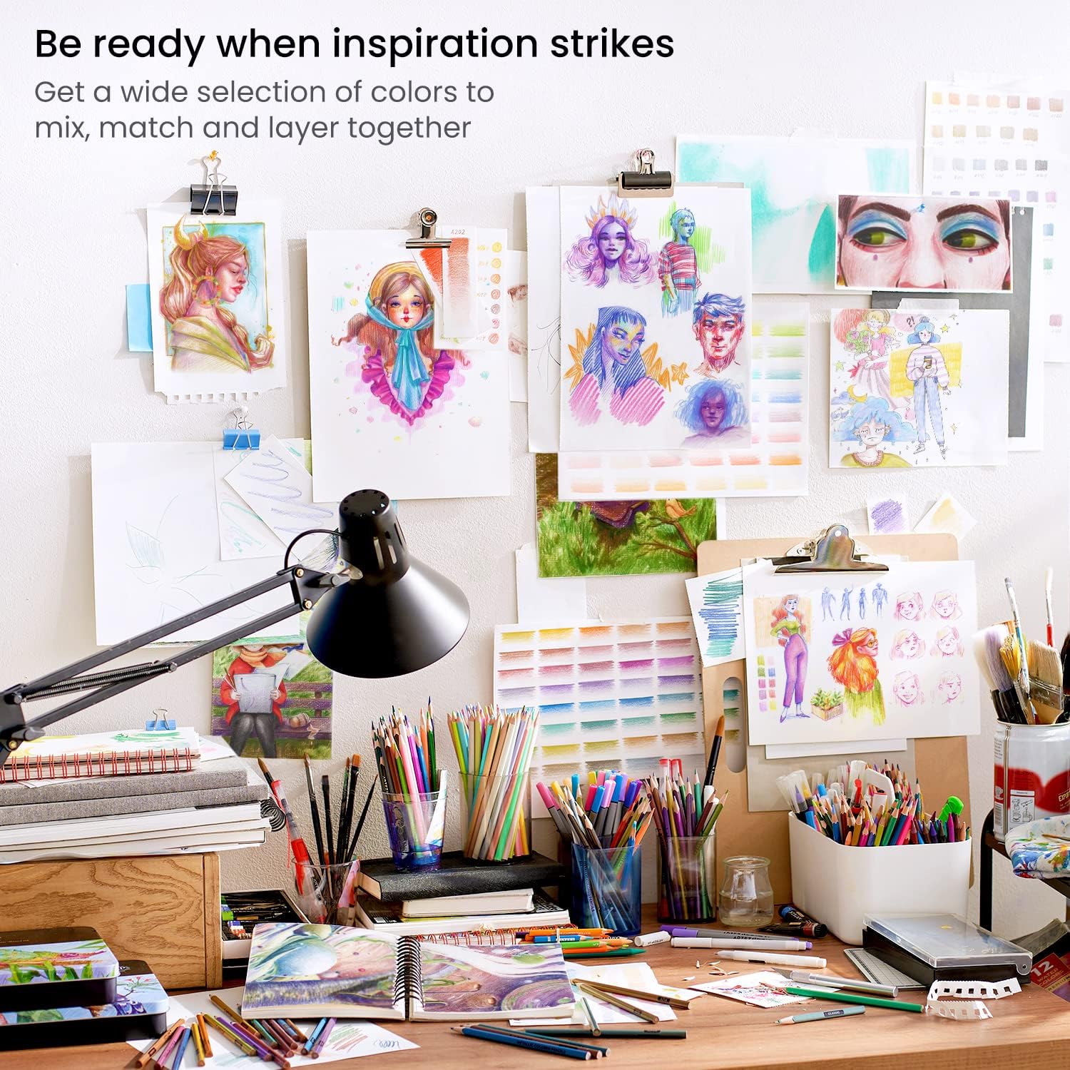 ARTEZA Colored Pencils Sets Of 50 Triangular Grip, Pre-Sharpened Pencils Set