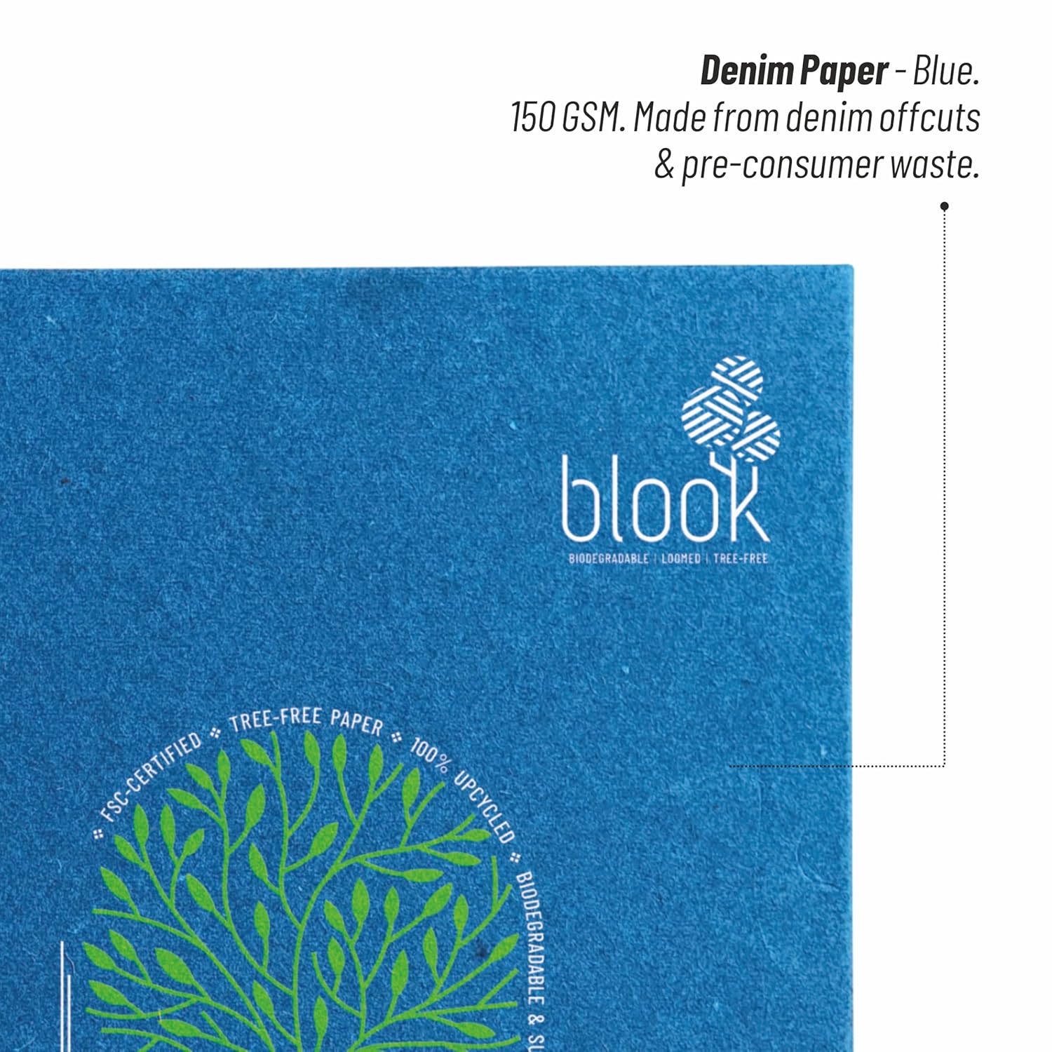 Anupam Blook Notebook 192 Pages College Ruled Notebook 80 Gsm FSC-certified Tree-free Paper Hard-Bound Diary (Blue)