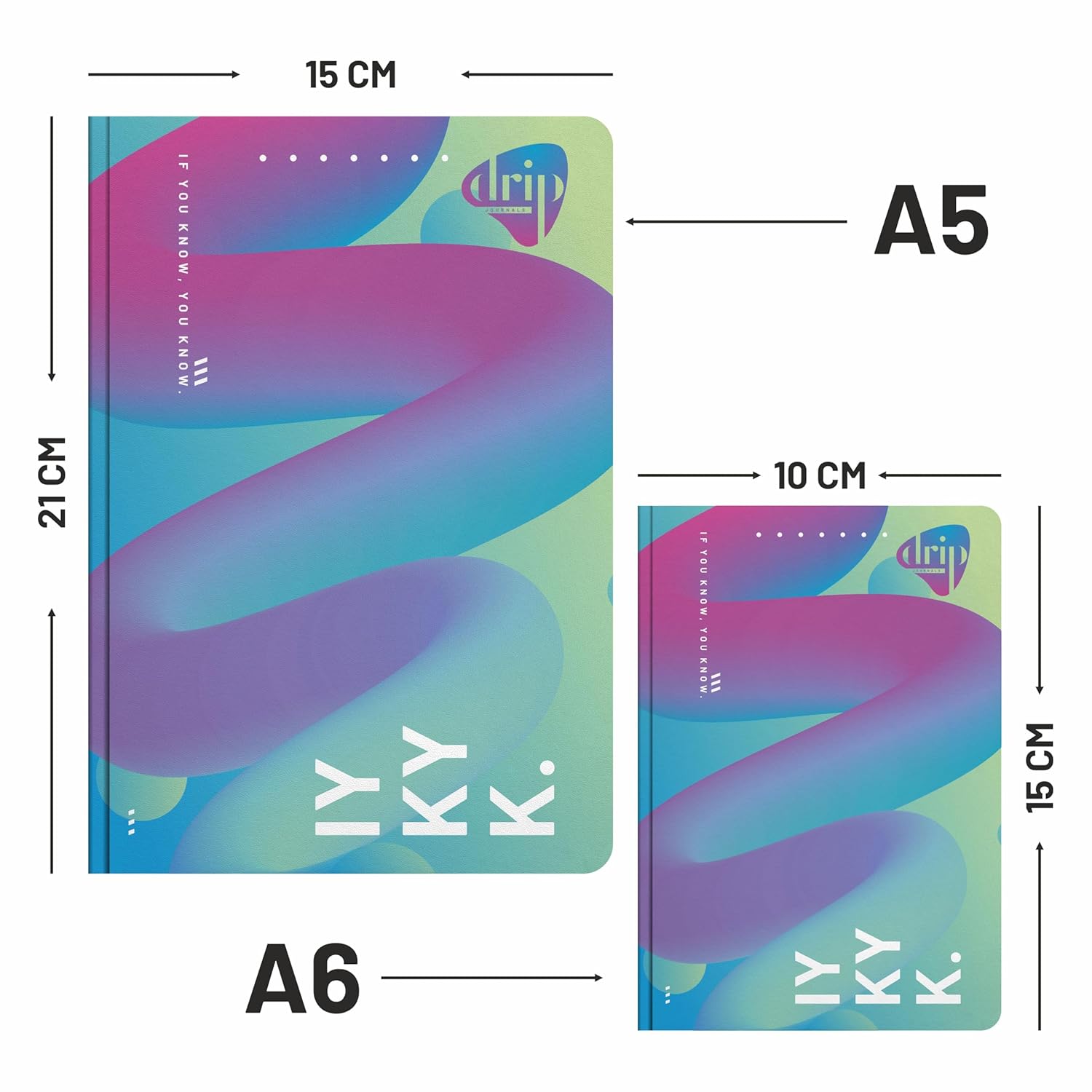 Anupam Drip Journal 160 Pages, 80 GSM Ruled Paper A5 & A6 Size | Colour Designer Inside Pages | Soft Bound Aesthetic Cover for Journaling Notes & Planning