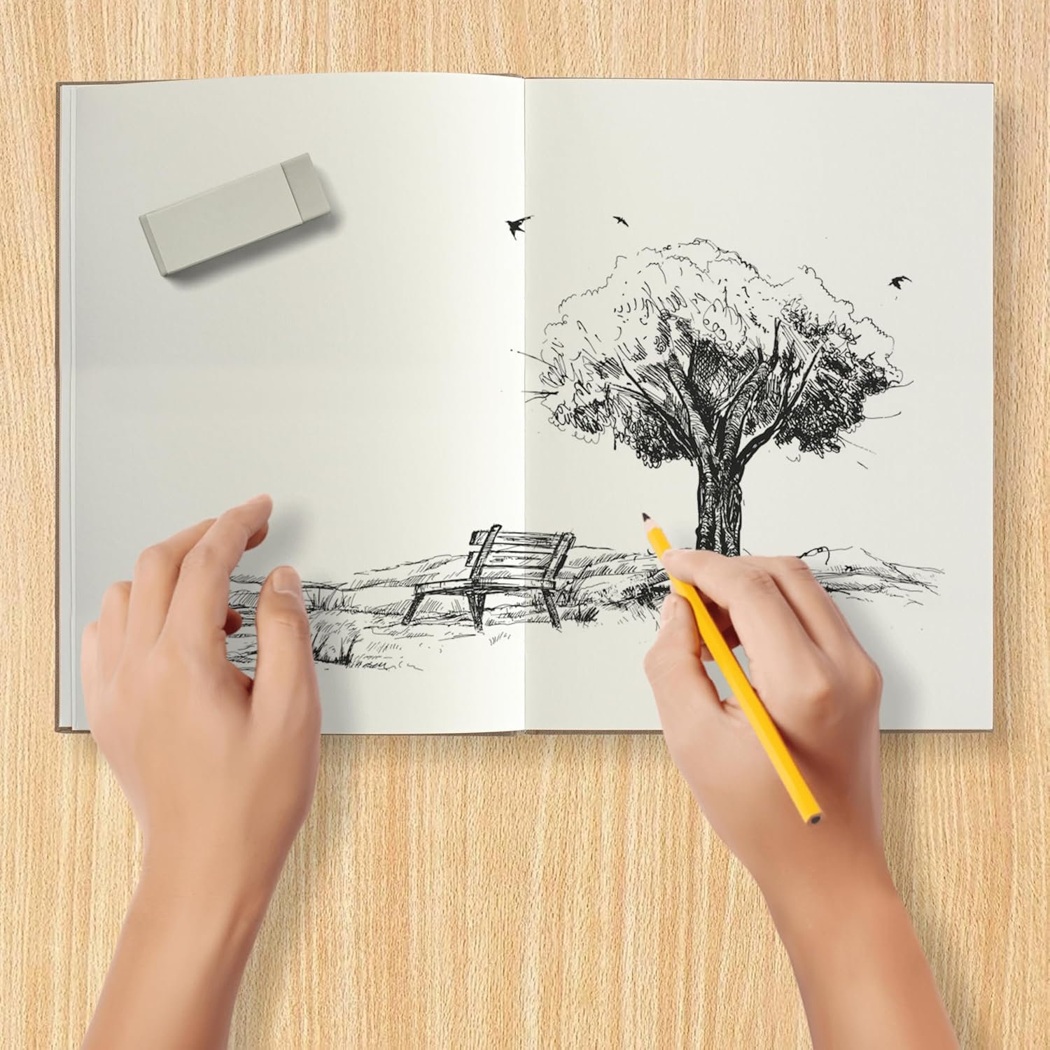 Anupam Sketcho Sota Drawing Book 100% Recycled Hardbound Cove Book - 160 GSM Acid Free 46 Sheets / 92 Pages