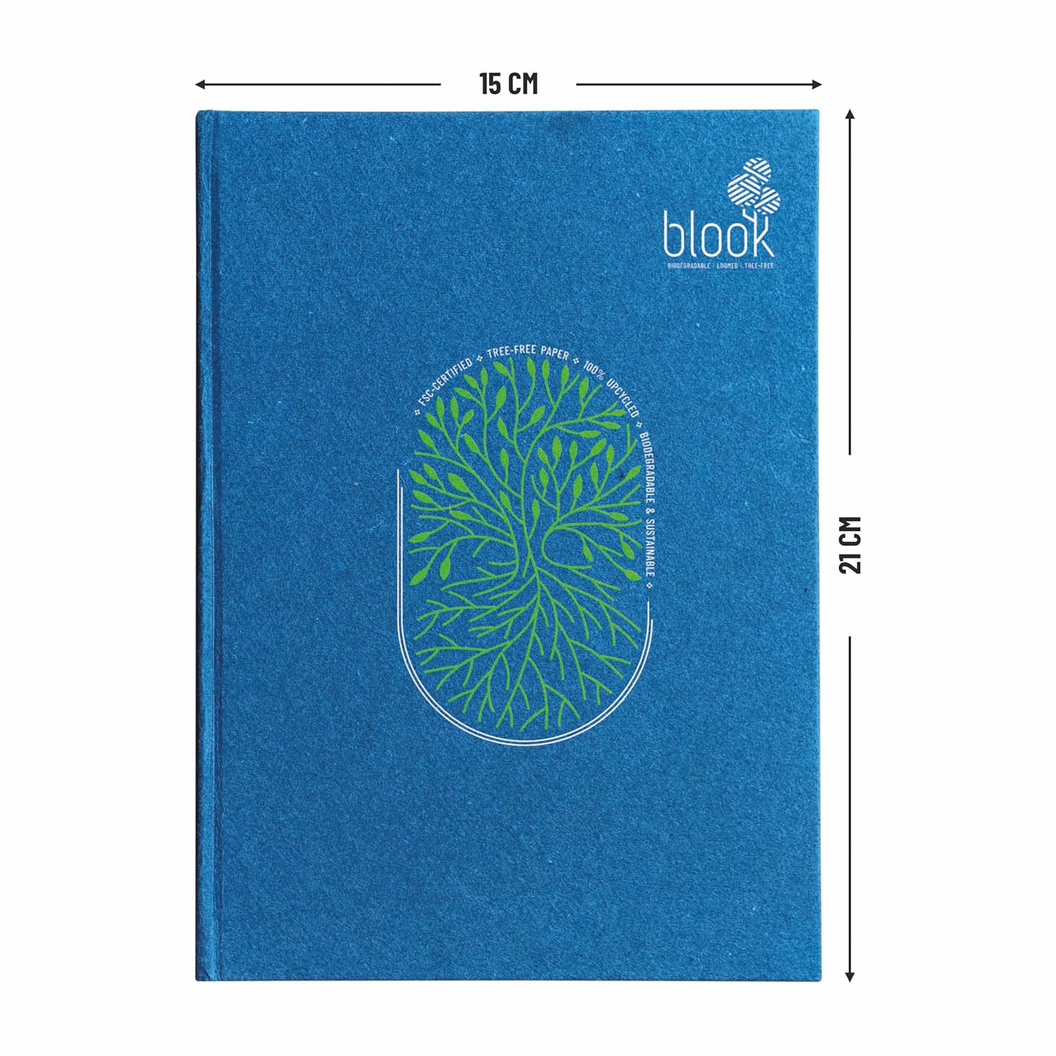 Anupam Blook Notebook 192 Pages College Ruled Notebook 80 Gsm FSC-certified Tree-free Paper Hard-Bound Diary (Blue)