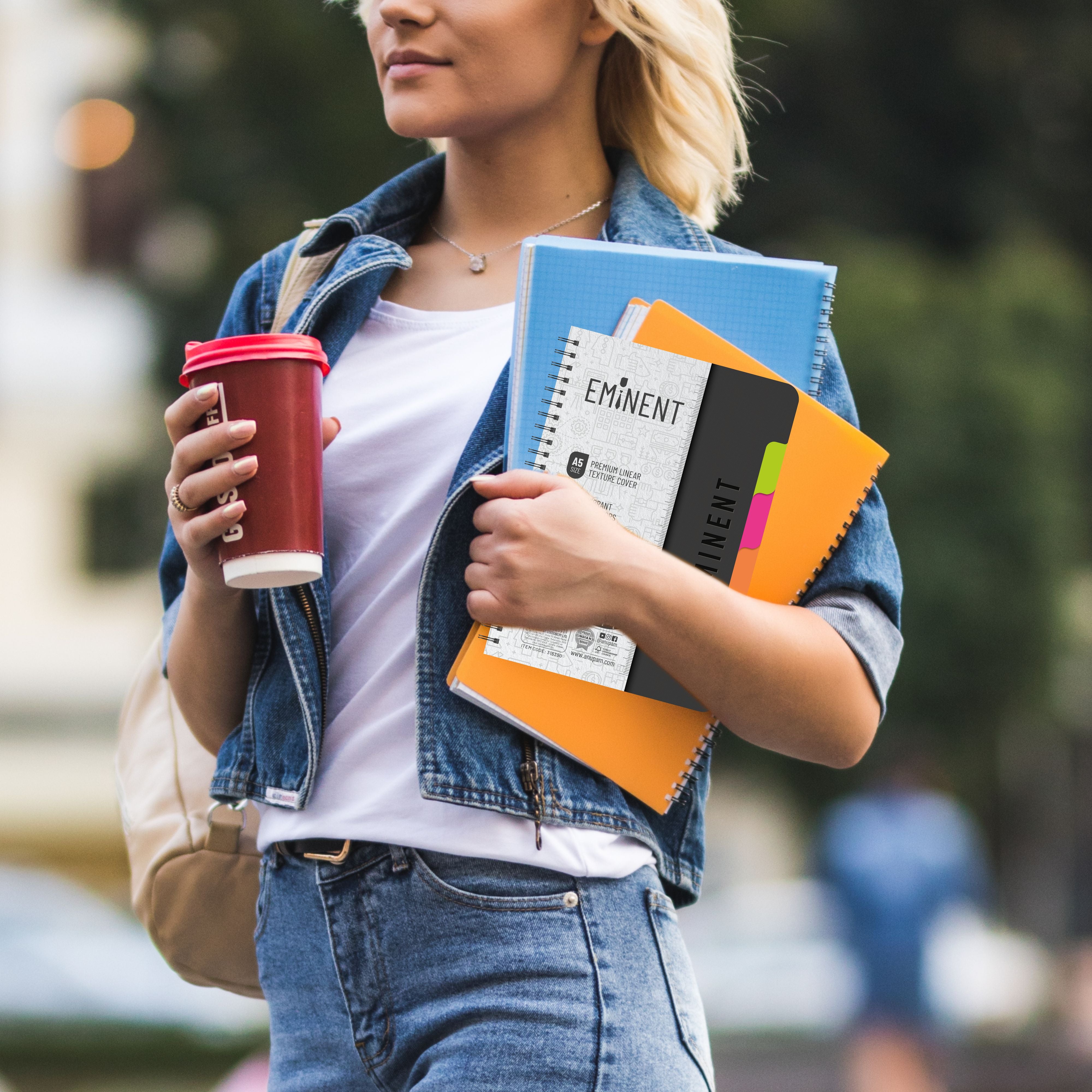 Anupam Eminent Multi-Subject Spiral Notebook–College Ruled with Pocket-Movable Dividers-Premium Cover-70GSM