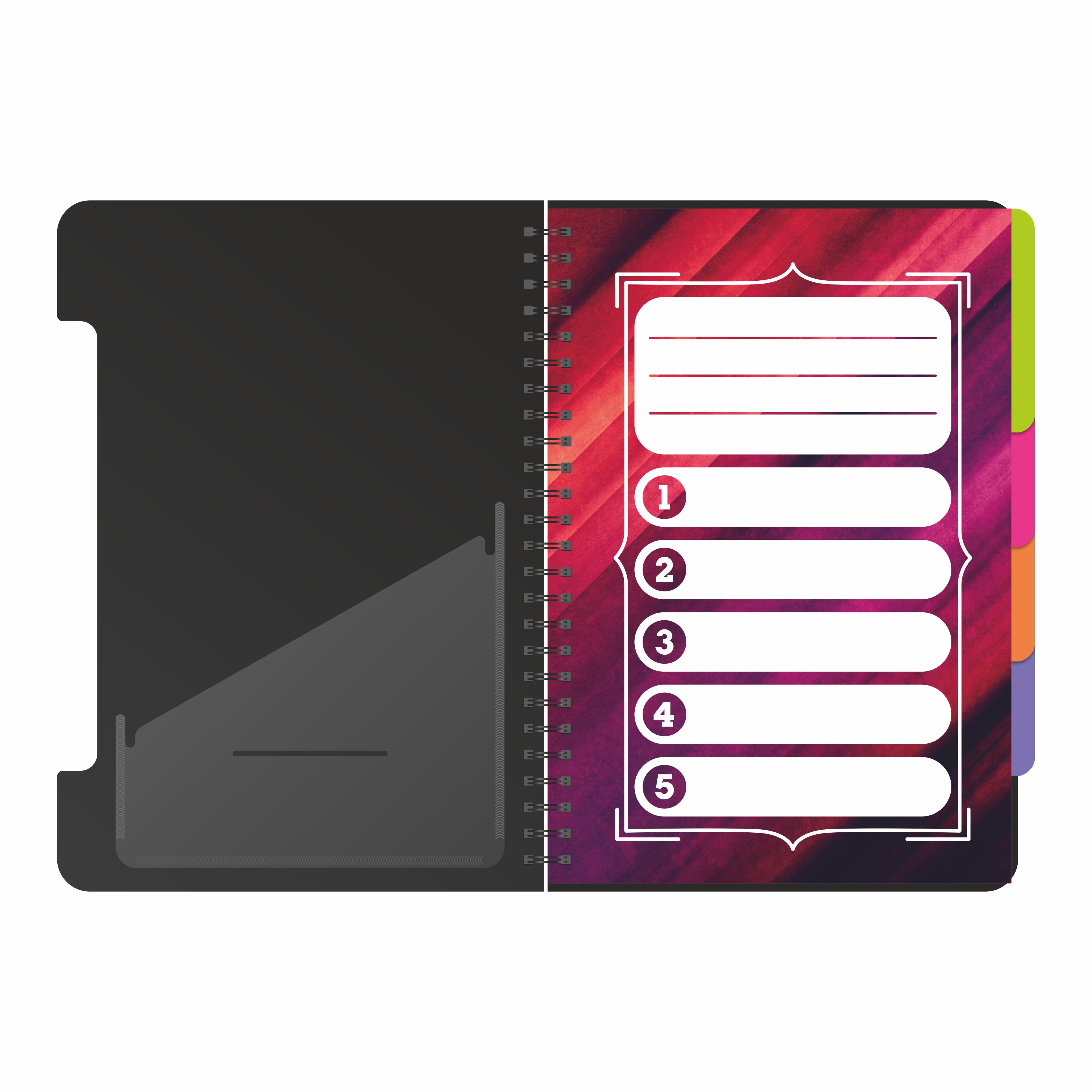 Anupam Eminent Multi-Subject Spiral Notebook–College Ruled with Pocket-Movable Dividers-Premium Cover-70GSM