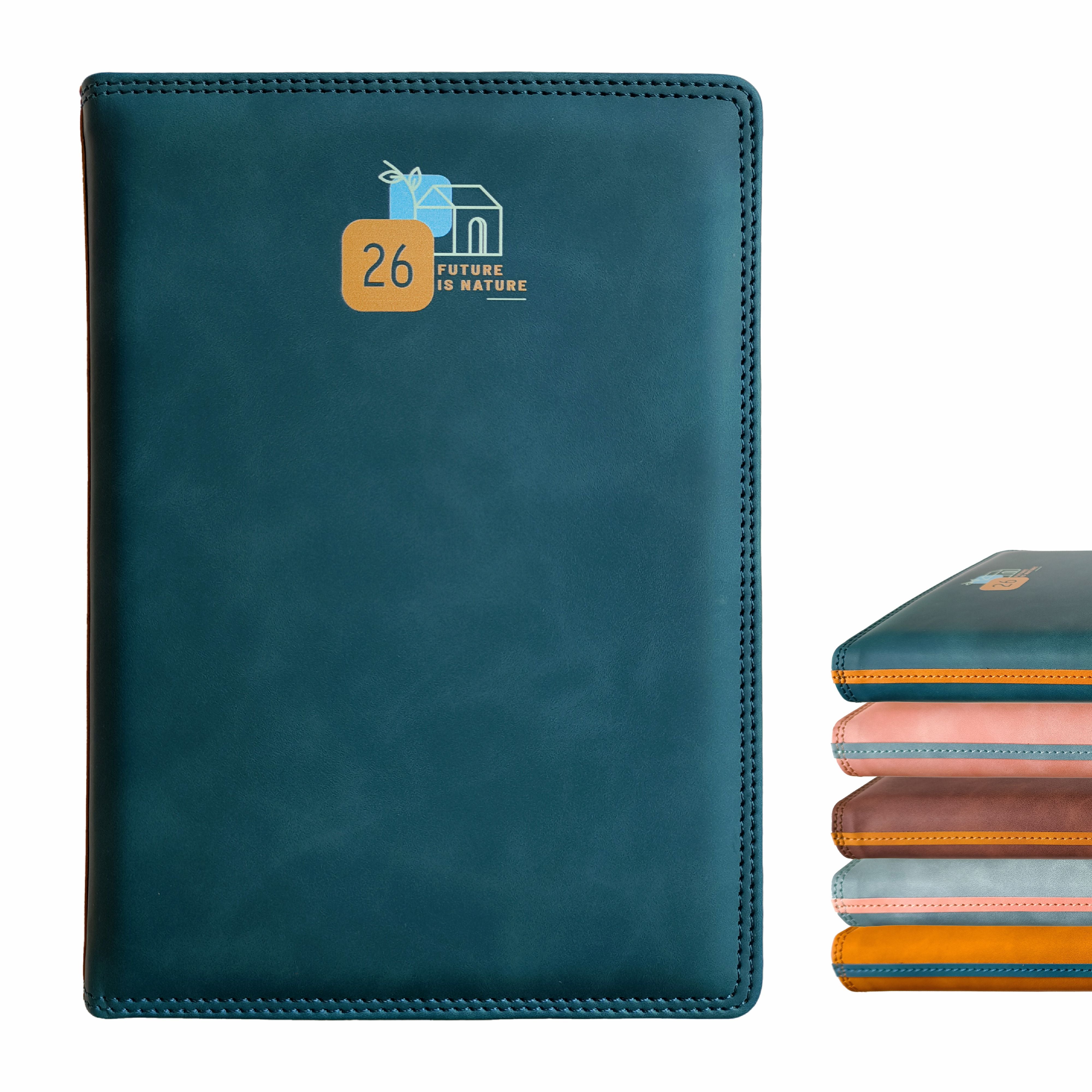 Anupam Accent 2026 Diary with Dated 2026 Daily Planner 80 GSM Full Page Per Day with Monthly Calendar, New Year Diary 2026, 365 Days Suede Textured Pu Cover Daily Diary