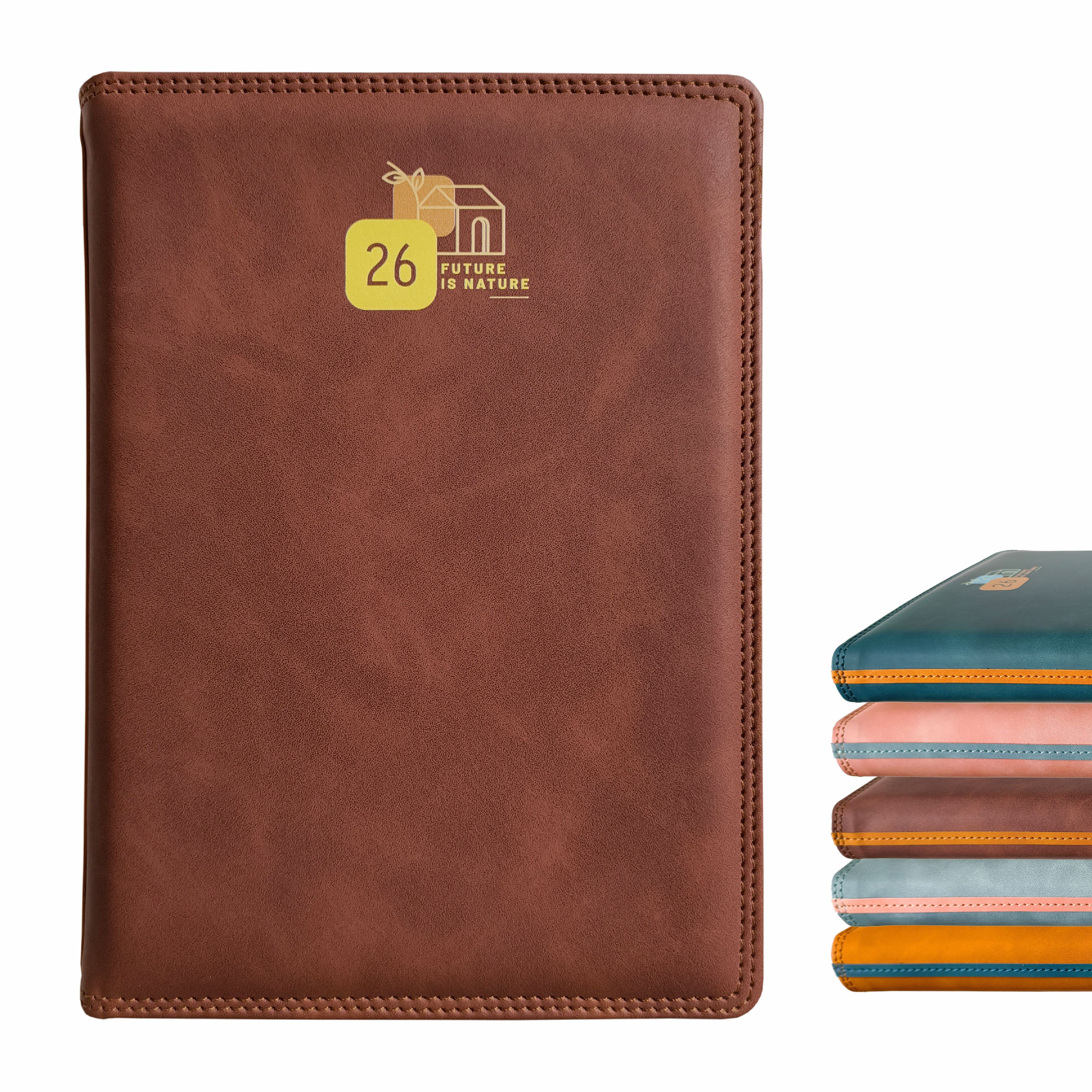 Anupam Accent 2026 Diary with Dated 2026 Daily Planner 80 GSM Full Page Per Day with Monthly Calendar, New Year Diary 2026, 365 Days Suede Textured Pu Cover Daily Diary