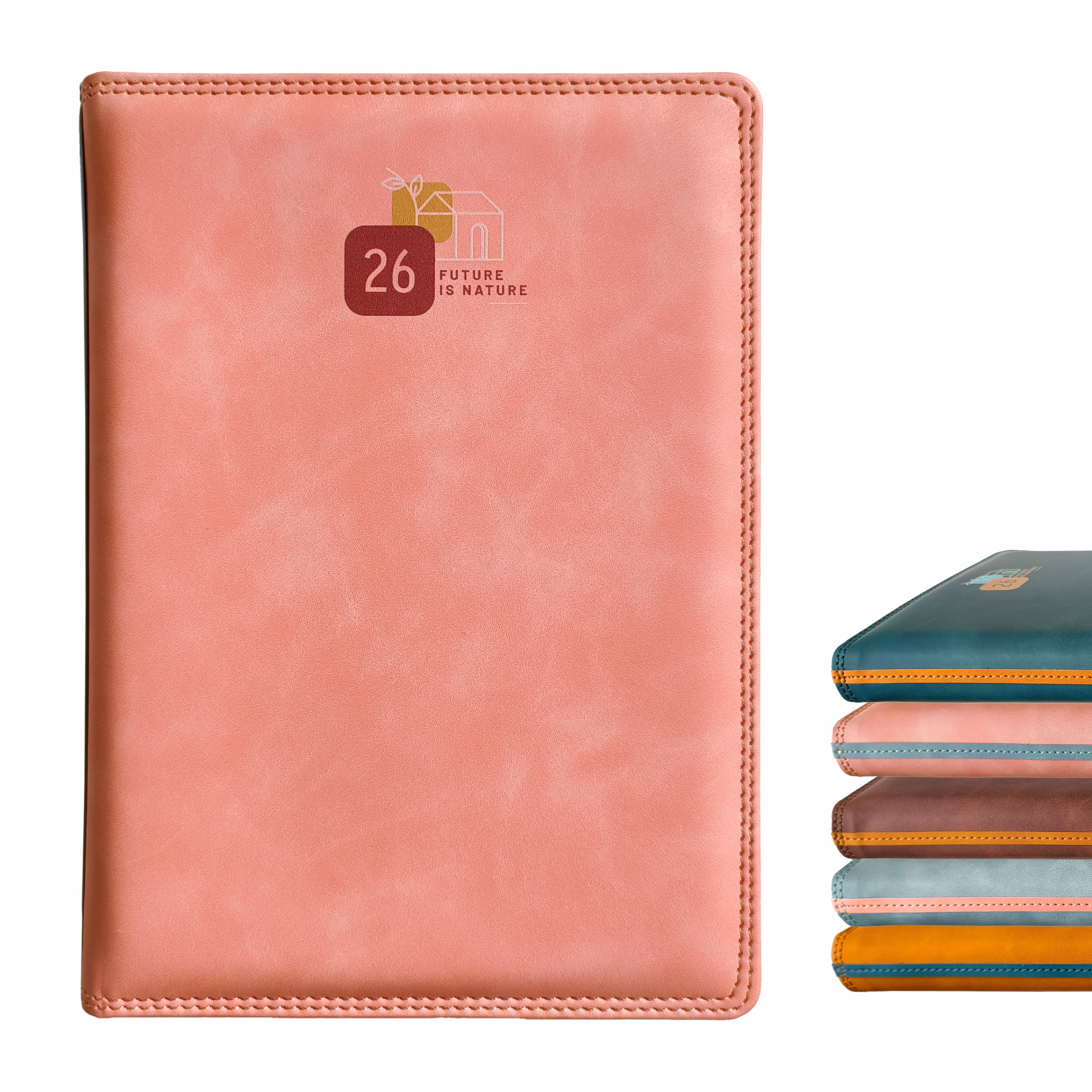 Anupam Accent 2026 Diary with Dated 2026 Daily Planner 80 GSM Full Page Per Day with Monthly Calendar, New Year Diary 2026, 365 Days Suede Textured Pu Cover Daily Diary