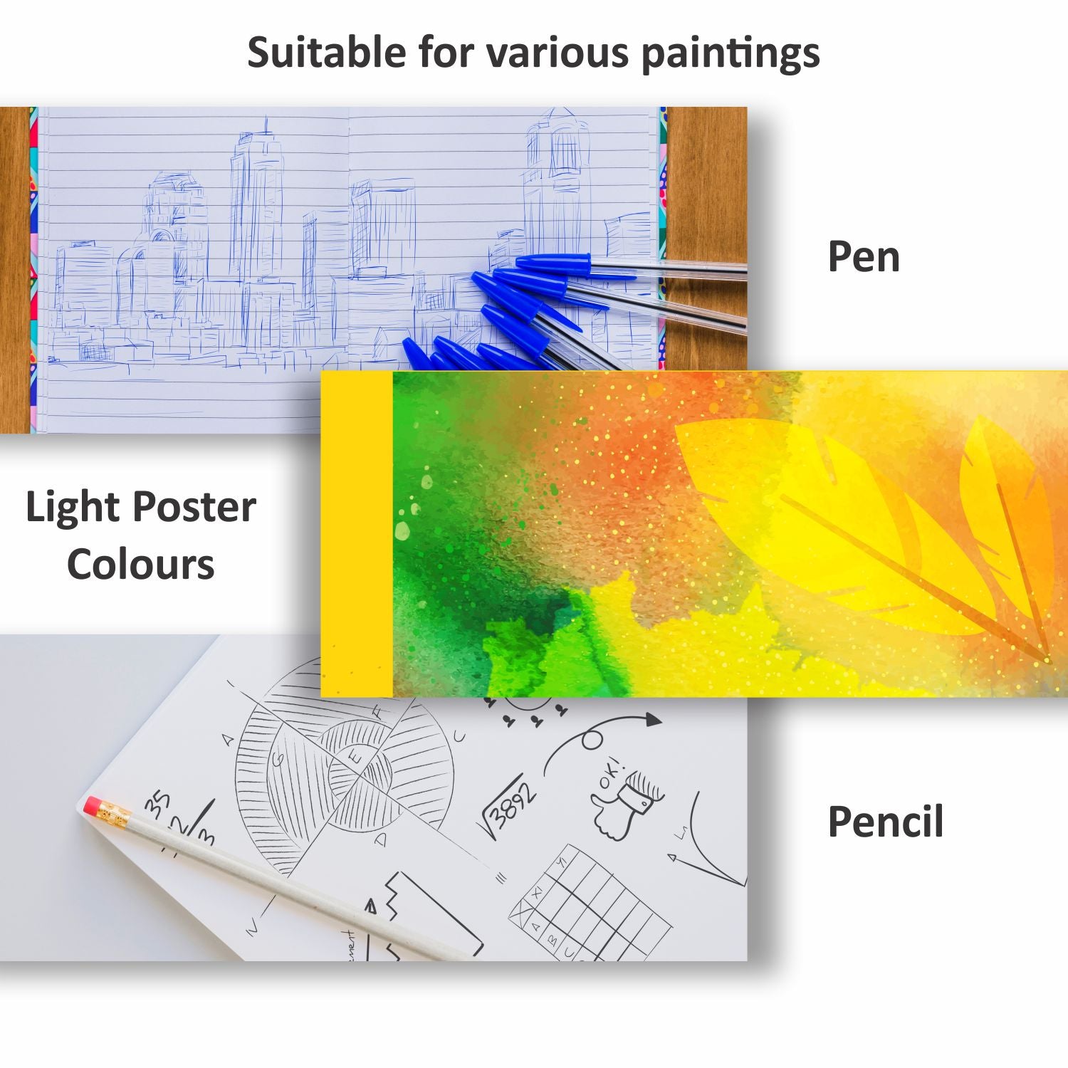 Anupam Amateur Sketchbook -Soft Bound-Cartridge Paper-Wireo Book-100GSM