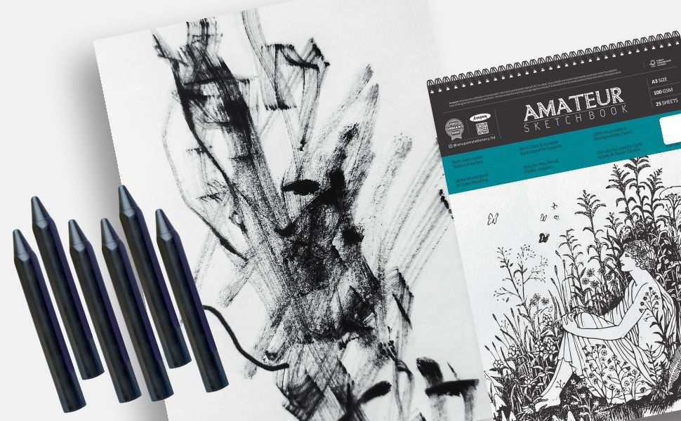 Anupam Amateur Sketchbook -Soft Bound-Cartridge Paper-Wireo Book-100GSM
