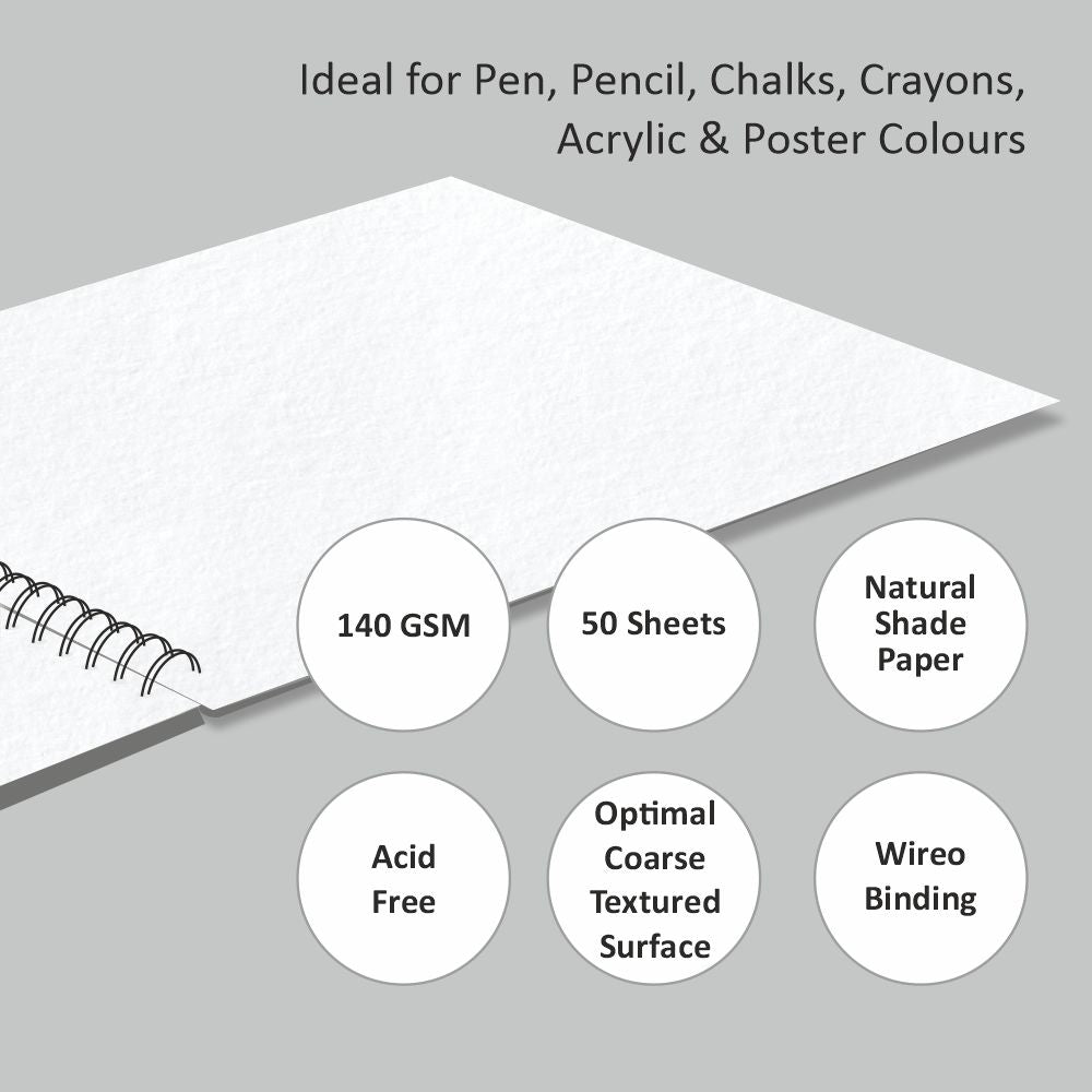 Anupam Artist Drawing Book-Acid Free Paper-(140gsm-160gsm)