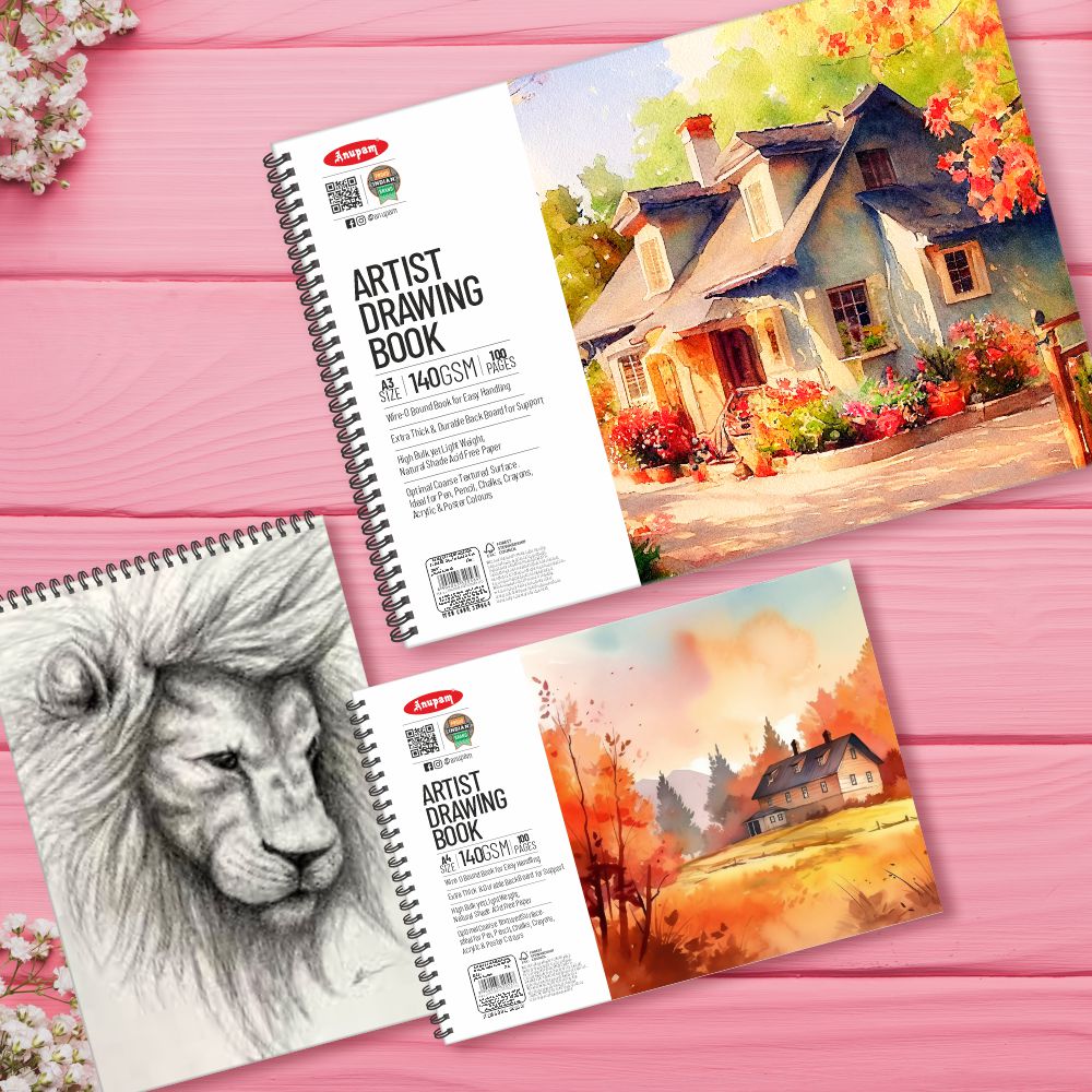 Anupam Artist Drawing Book-Acid Free Paper-(140gsm-160gsm)