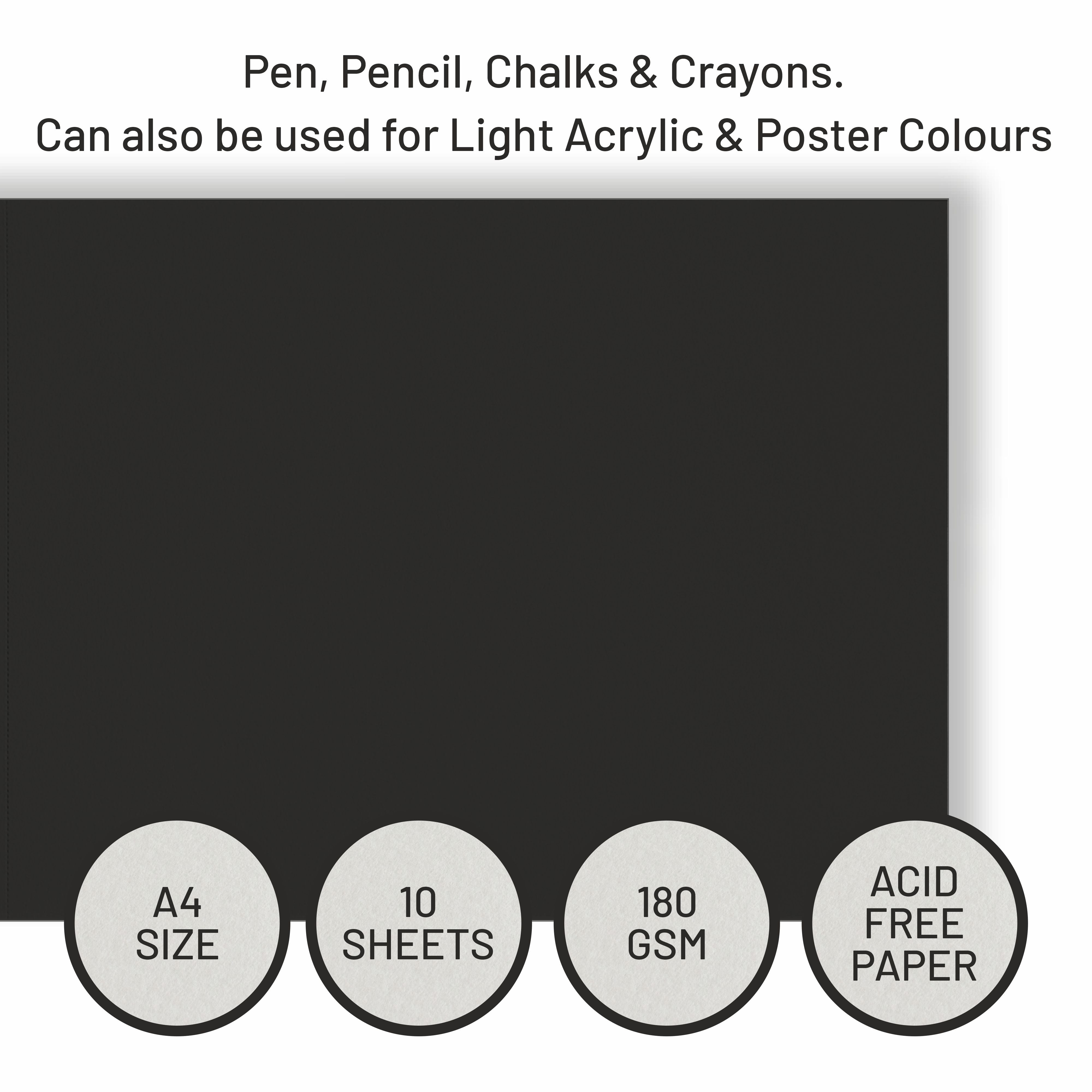 Anupam Ash Black Toned Cartridge Paper-Loose Sheets-180 GSM ( Pack of 2 )