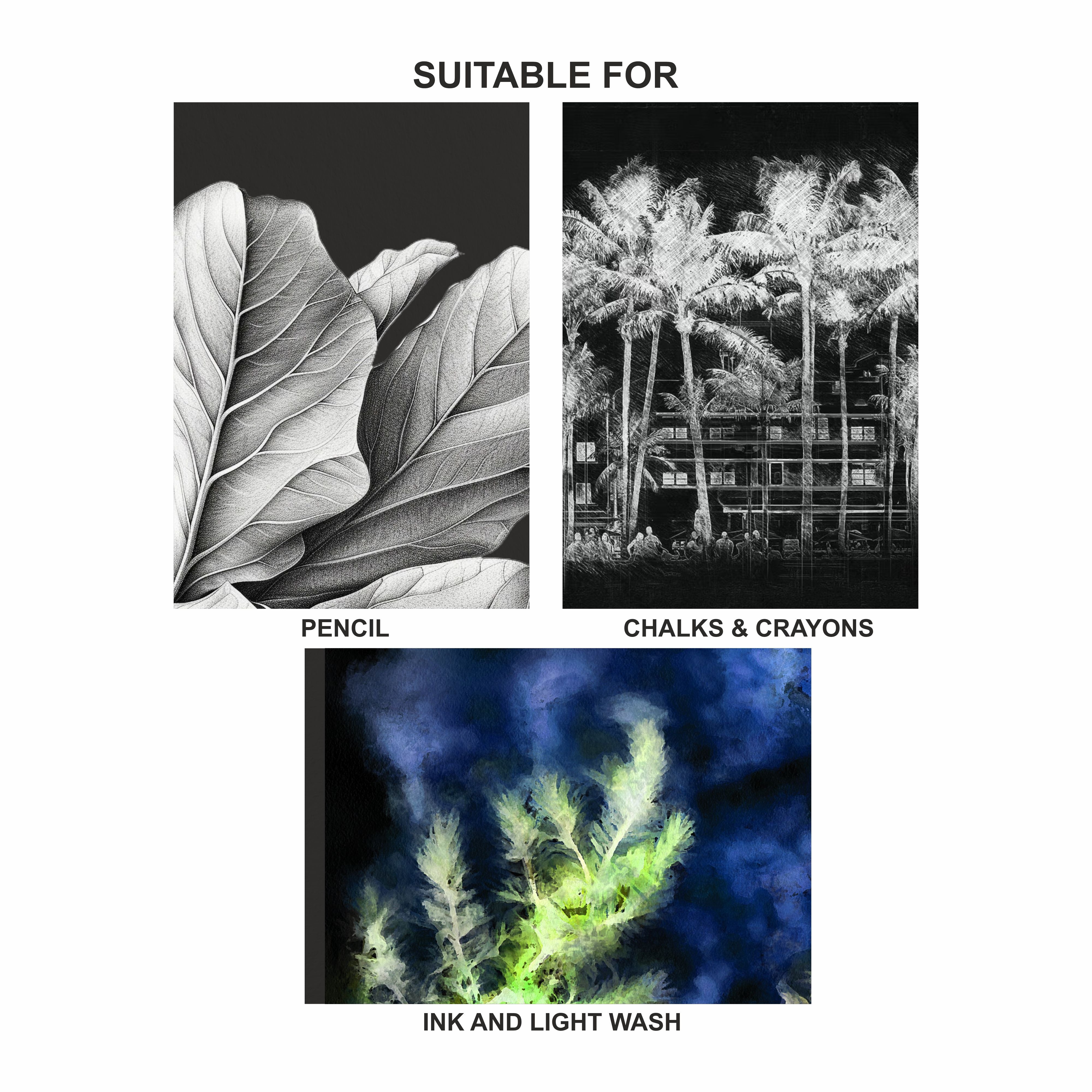 Anupam Ash Black Toned Cartridge Paper-Loose Sheets-180 GSM ( Pack of 2 )