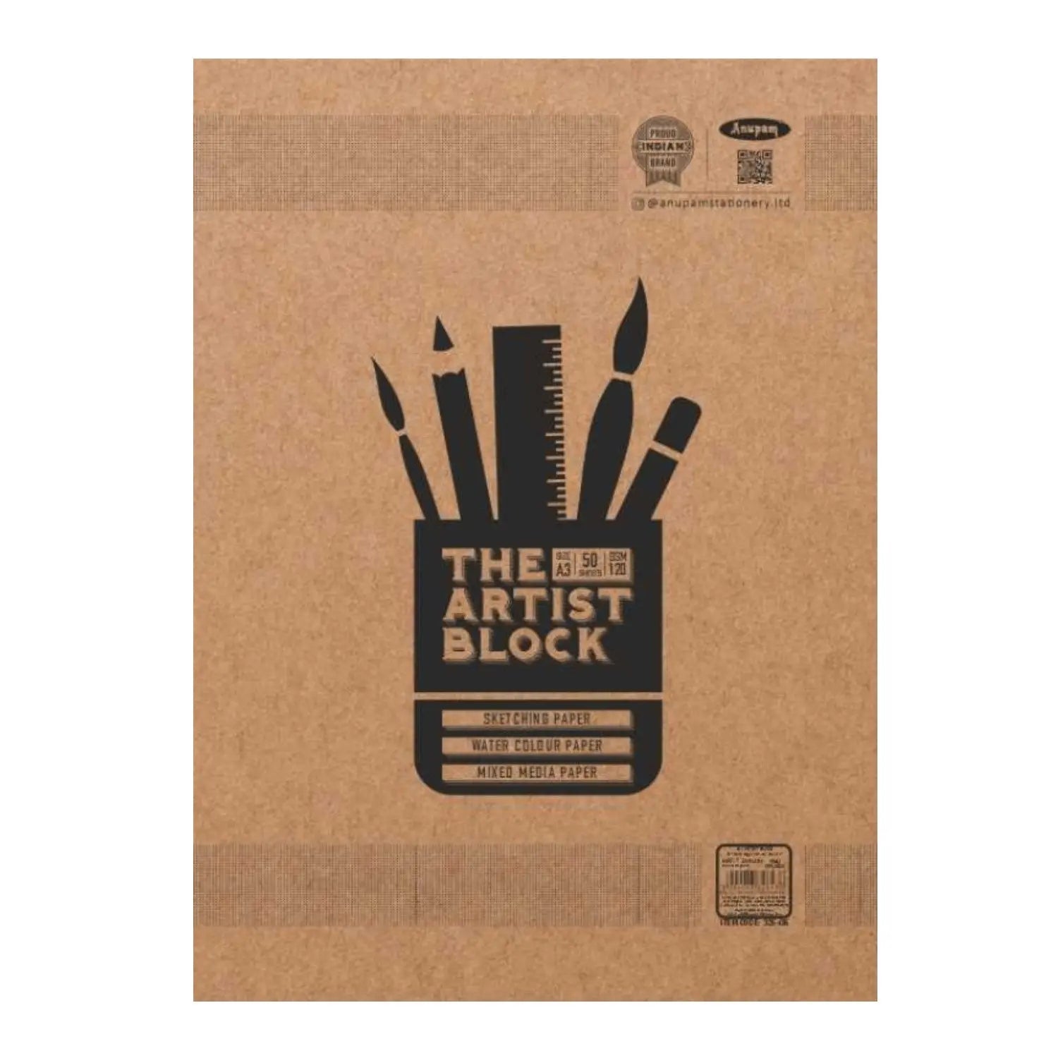 Anupam Artist Block Artist Block Sketching and Mix Media Paper 120 GSM Anupam