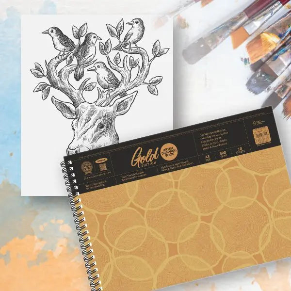Anupam Artist Drawing Book Gold Edition - 300 GSM Anupam