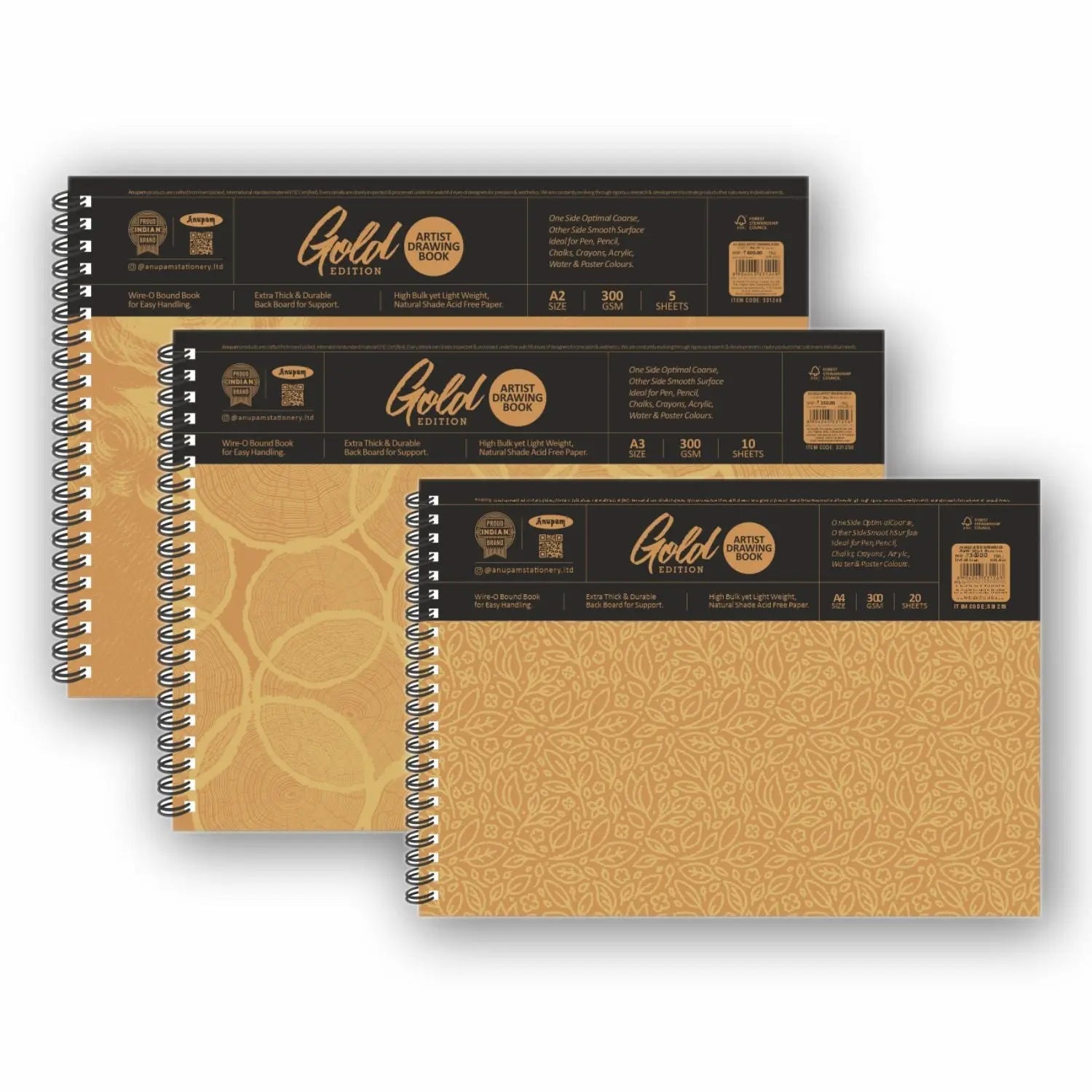 Anupam Artist Drawing Book Gold Edition - 300 GSM Anupam