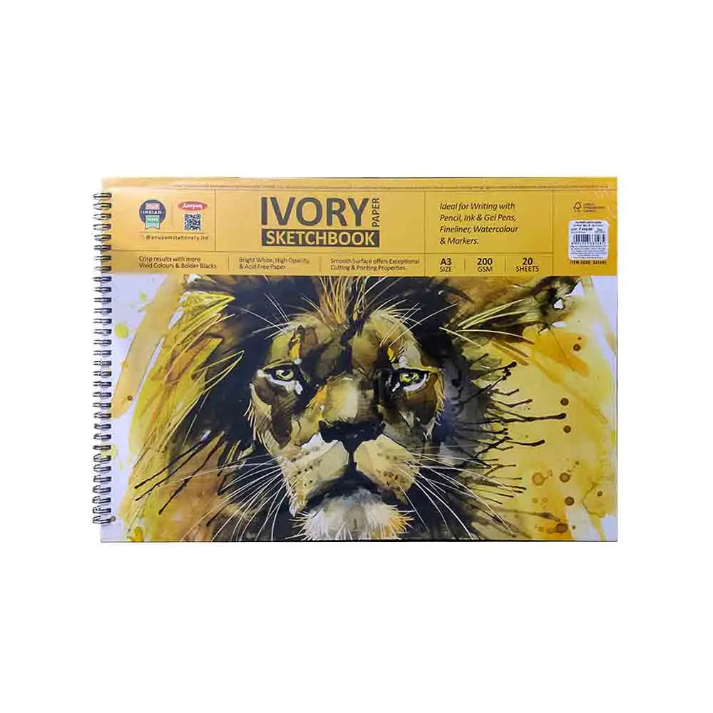 Anupam Ivory Paper Sketchbook - 200 GSM Anupam