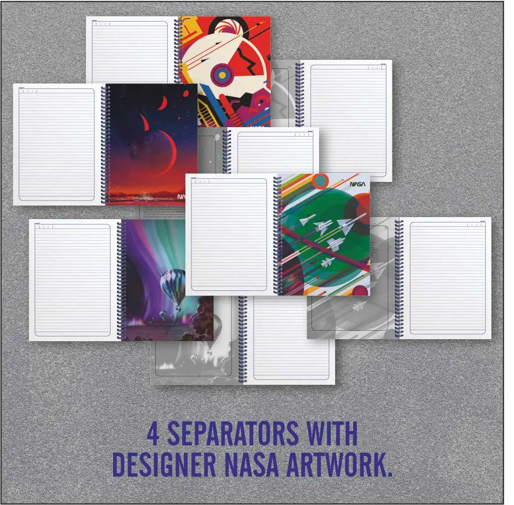 Anupam Nasa 5 Subject Spiral Notebook - 70 GSM Paper - Pages 200 - Ideal for Profesionals & Students Anupam