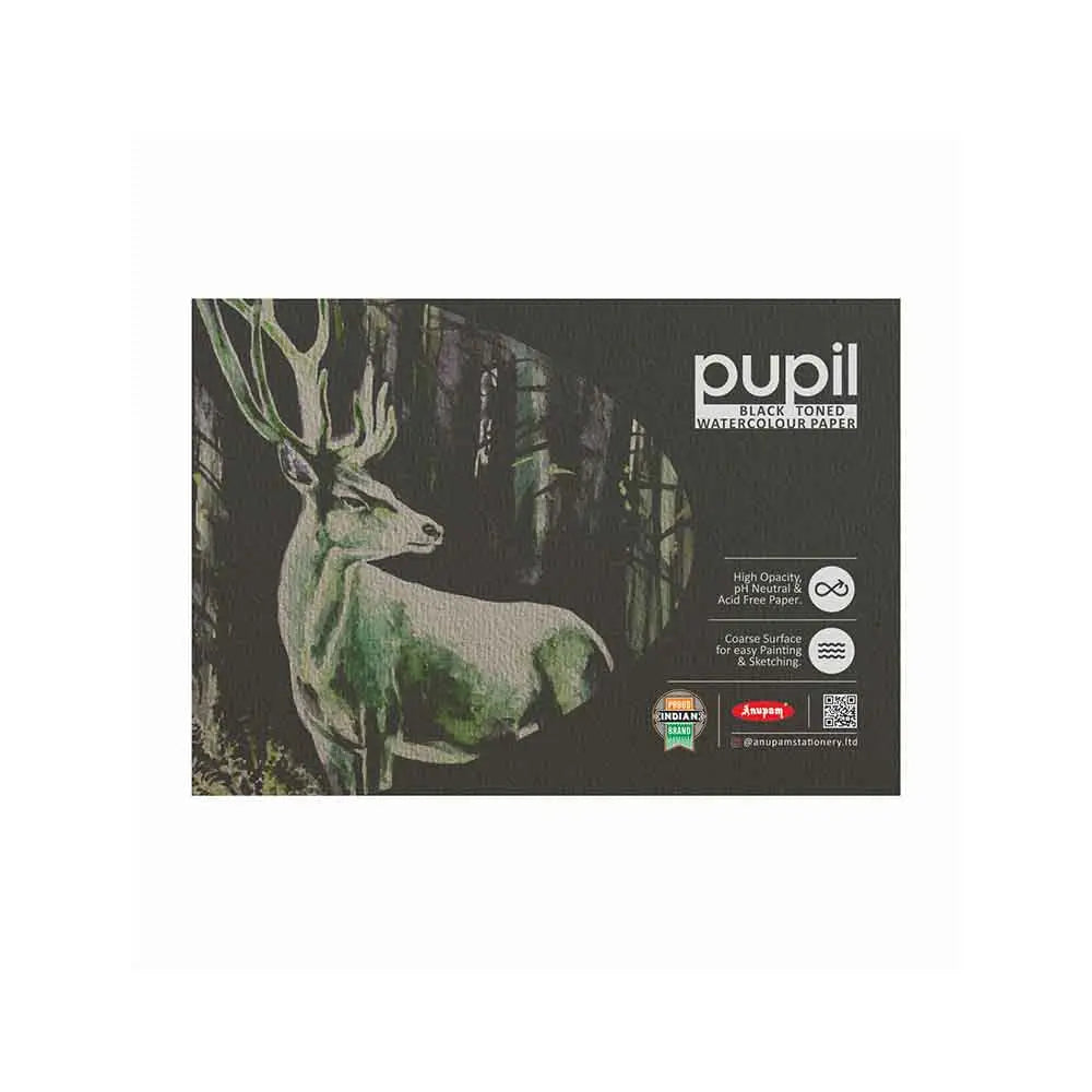 Anupam Pupil Black Toned Watercolour Paper Glued Pad 250 GSM Anupam