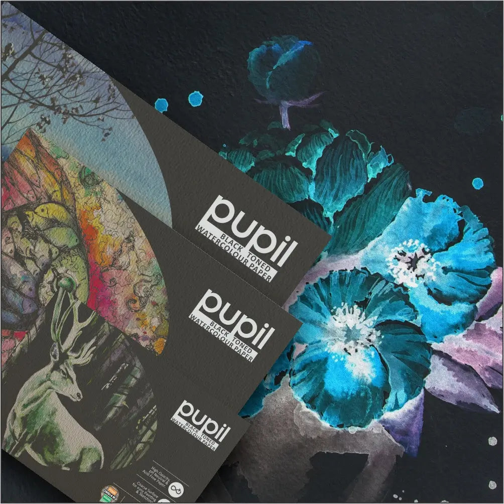 Anupam Pupil Black Toned Watercolour Paper Glued Pad 250 GSM Anupam