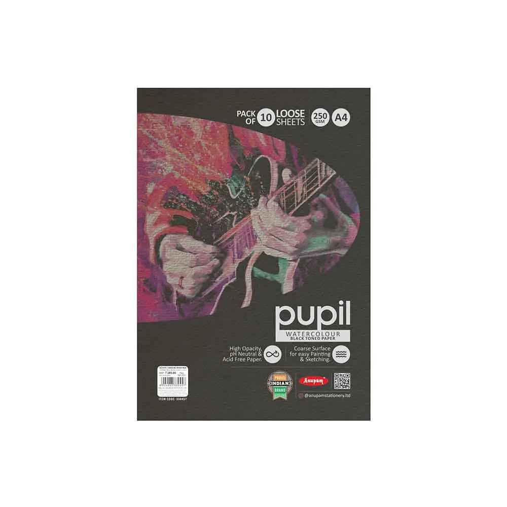 Anupam Pupil Watercolour Black Toned Loose Sheets - 250 GSM Anupam