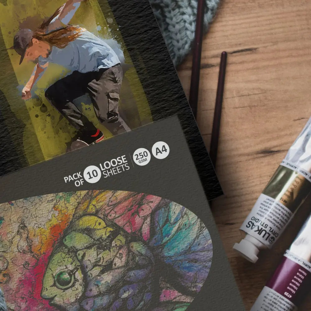 Anupam Pupil Watercolour Black Toned Loose Sheets - 250 GSM Anupam