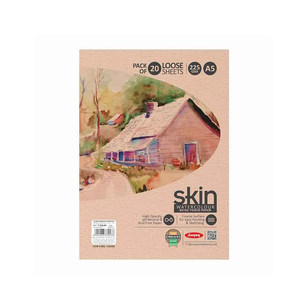 Anupam Skin Toned Watercolour Paper Loose Sheets 225gsm Anupam