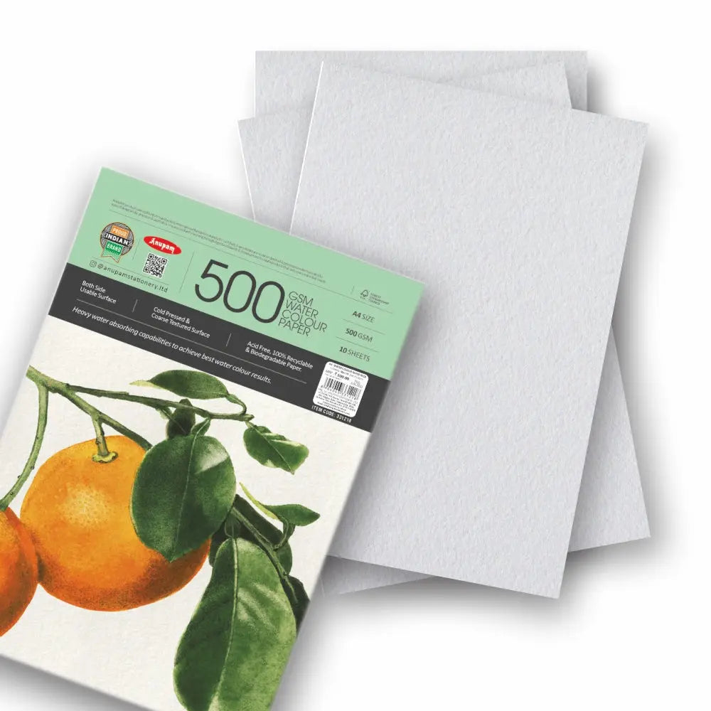 Anupam Watercolour Paper 500 GSM Cold Pressed (Loose Sheets) Anupam